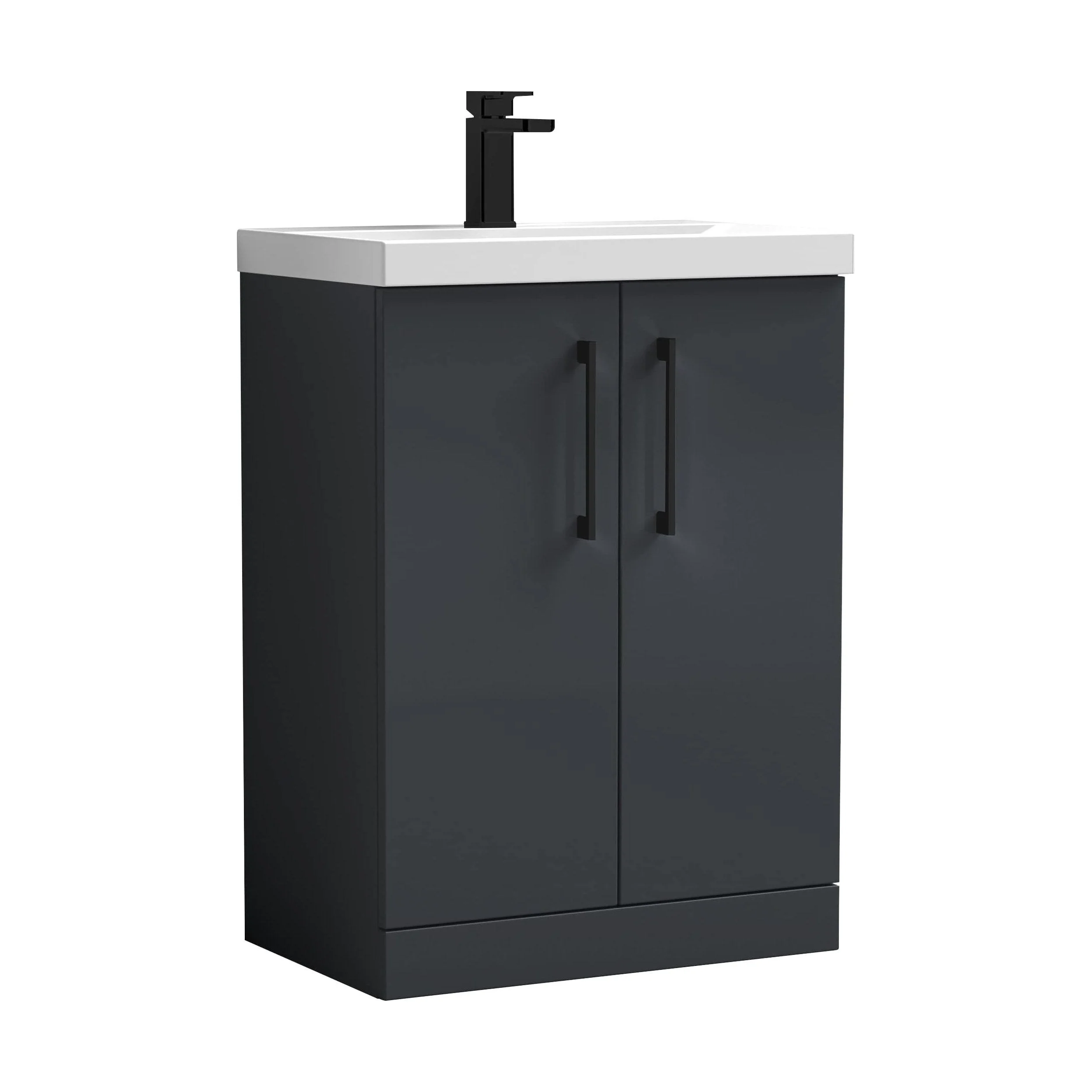 Bramshall Floor Standing 2 Door Vanity Basin Unit with Mid-Edge Basin, 500mm, Choice of Colour and Handle Finish - Image 22