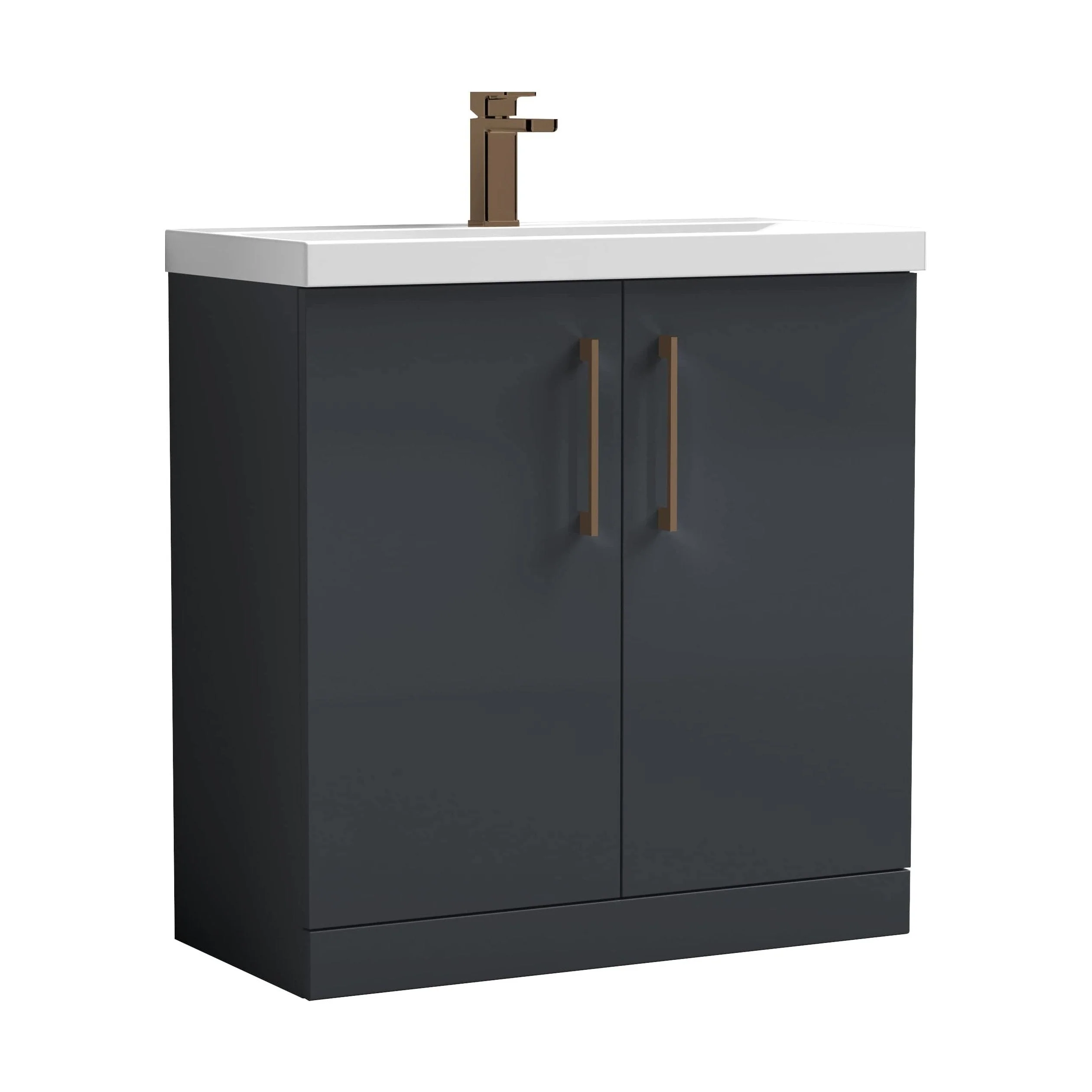 Bramshall Floor Standing 2 Door Vanity Basin Unit with Mid-Edge Basin, 500mm, Choice of Colour and Handle Finish - Image 29