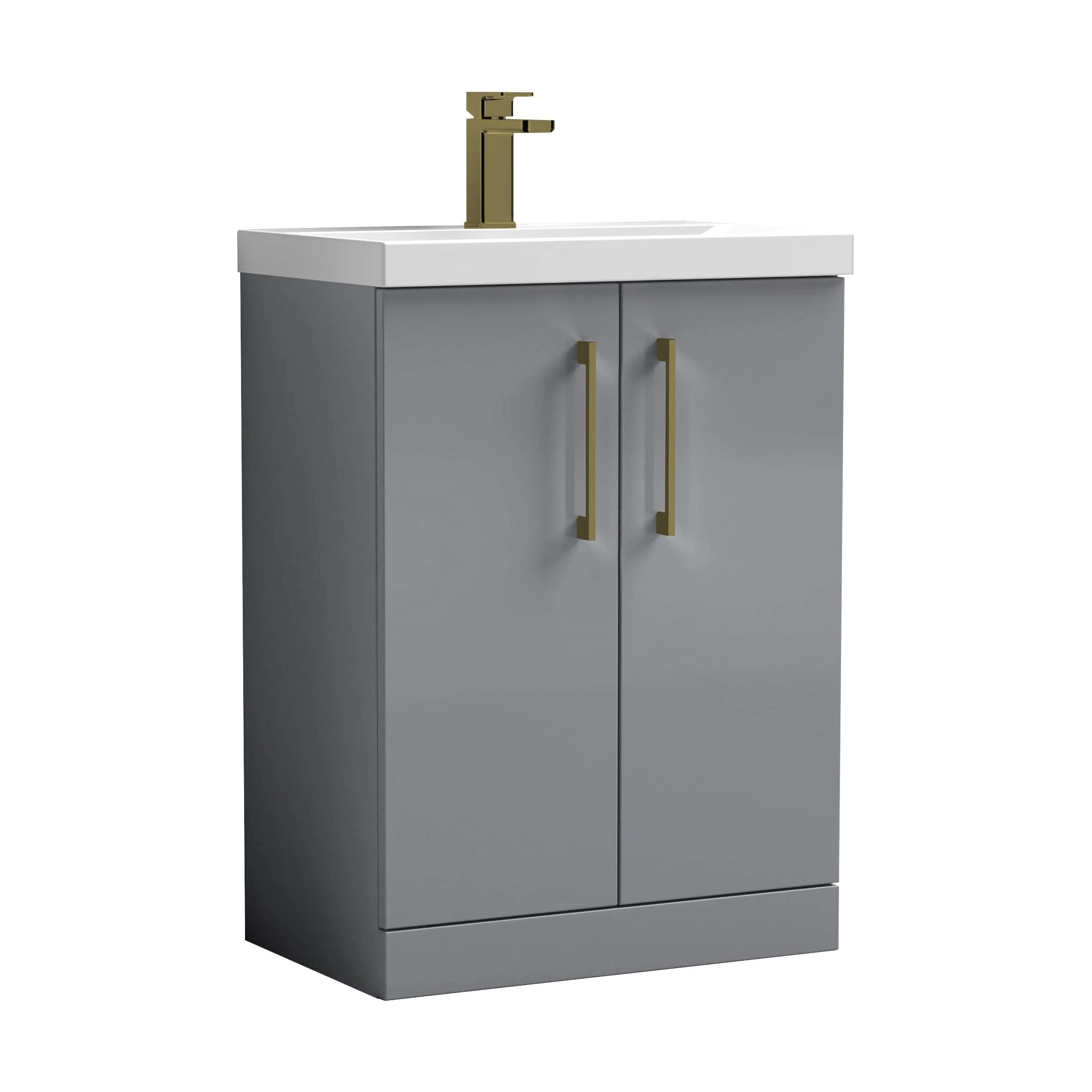 Bramshall Floor Standing 2 Door Vanity Basin Unit with Mid-Edge Basin, 500mm, Choice of Colour and Handle Finish - Image 36