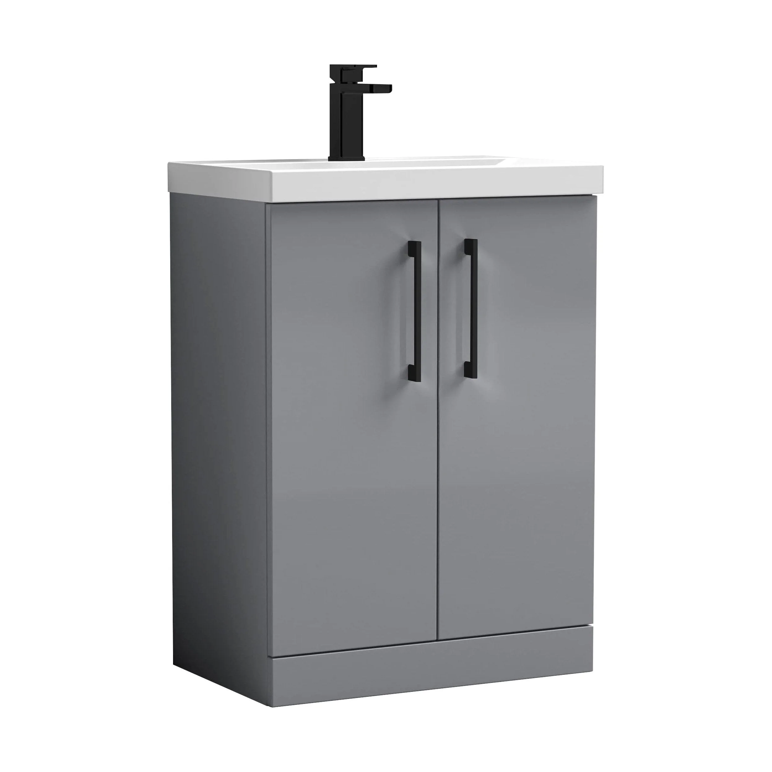 Bramshall Floor Standing 2 Door Vanity Basin Unit with Mid-Edge Basin, 500mm, Choice of Colour and Handle Finish - Image 37