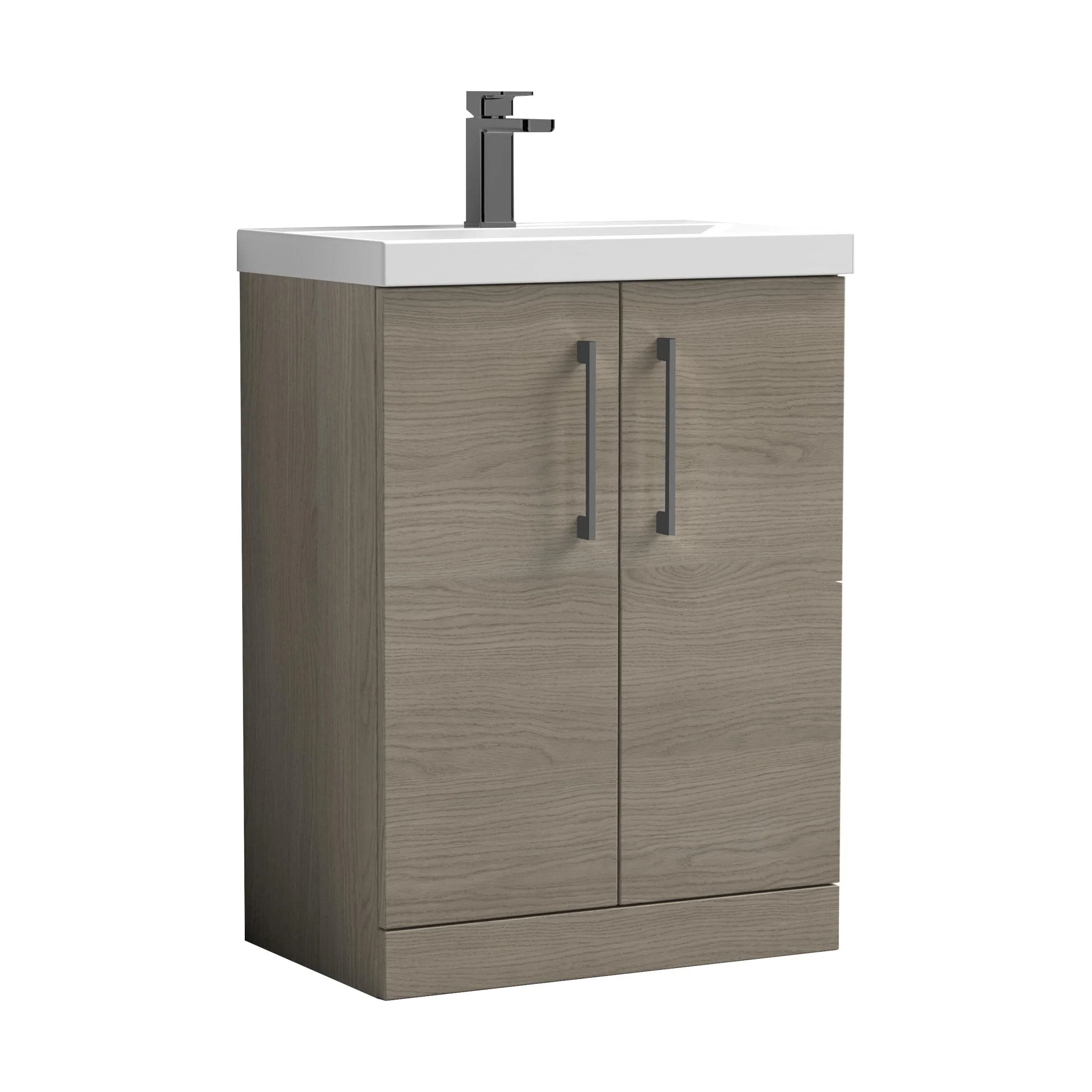 Bramshall Floor Standing 2 Door Vanity Basin Unit with Mid-Edge Basin, 500mm, Choice of Colour and Handle Finish - Image 54