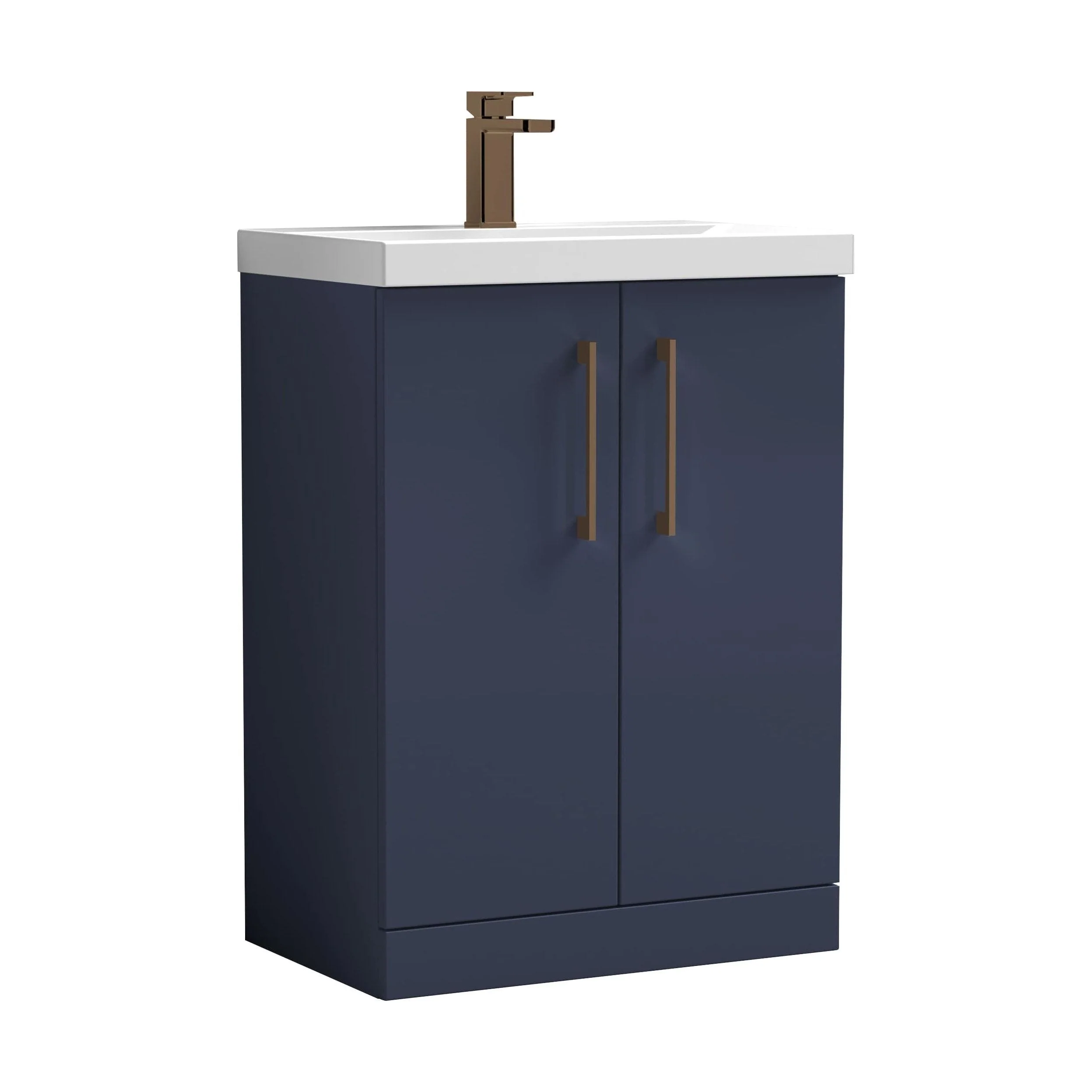 Bramshall Floor Standing 2 Door Vanity Basin Unit with Mid-Edge Basin, 500mm, Choice of Colour and Handle Finish - Image 68