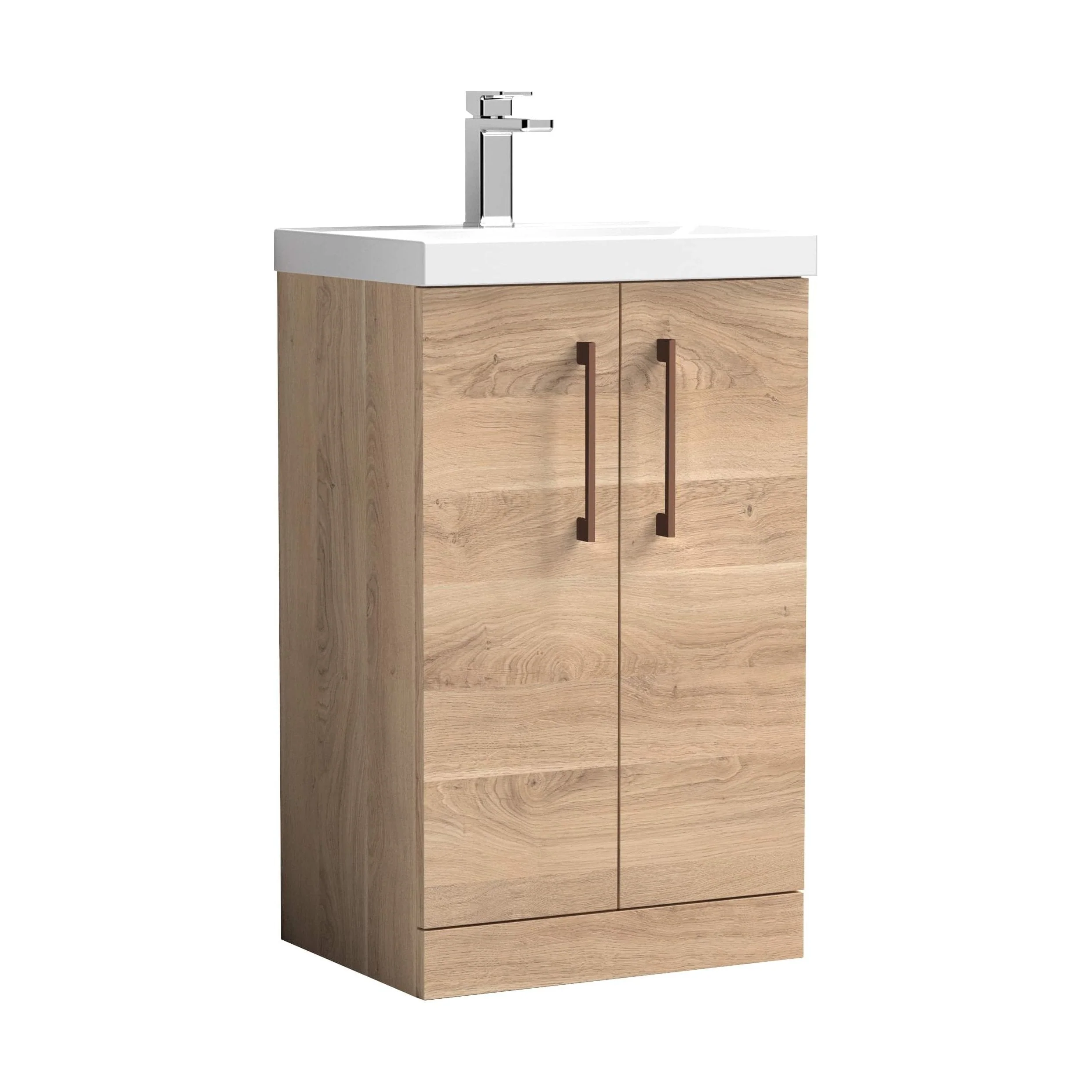 Bramshall Floor Standing 2 Door Vanity Basin Unit with Mid-Edge Basin, 500mm, Choice of Colour and Handle Finish - Image 77