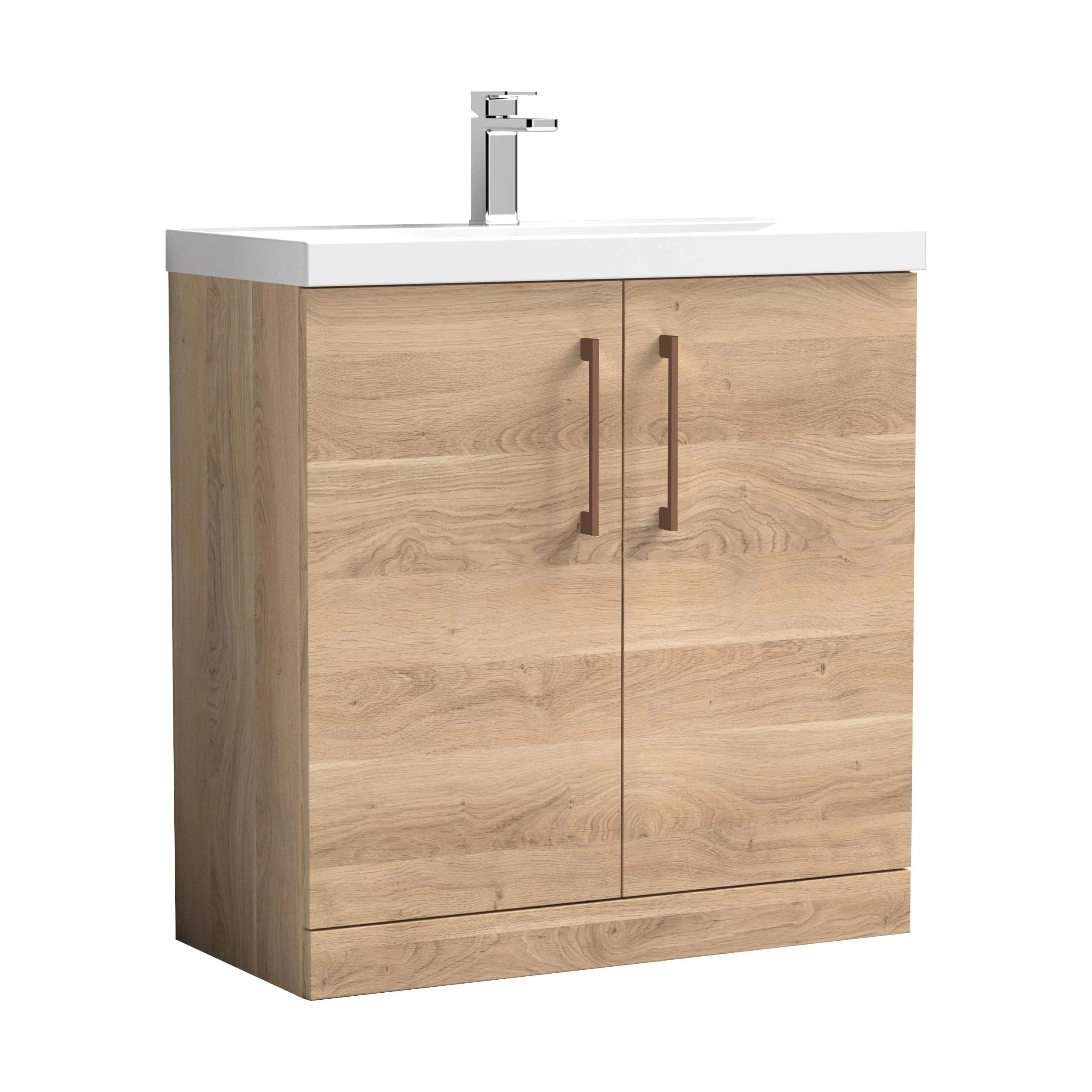 Bramshall Floor Standing 2 Door Vanity Basin Unit with Mid-Edge Basin, 500mm, Choice of Colour and Handle Finish - Image 87