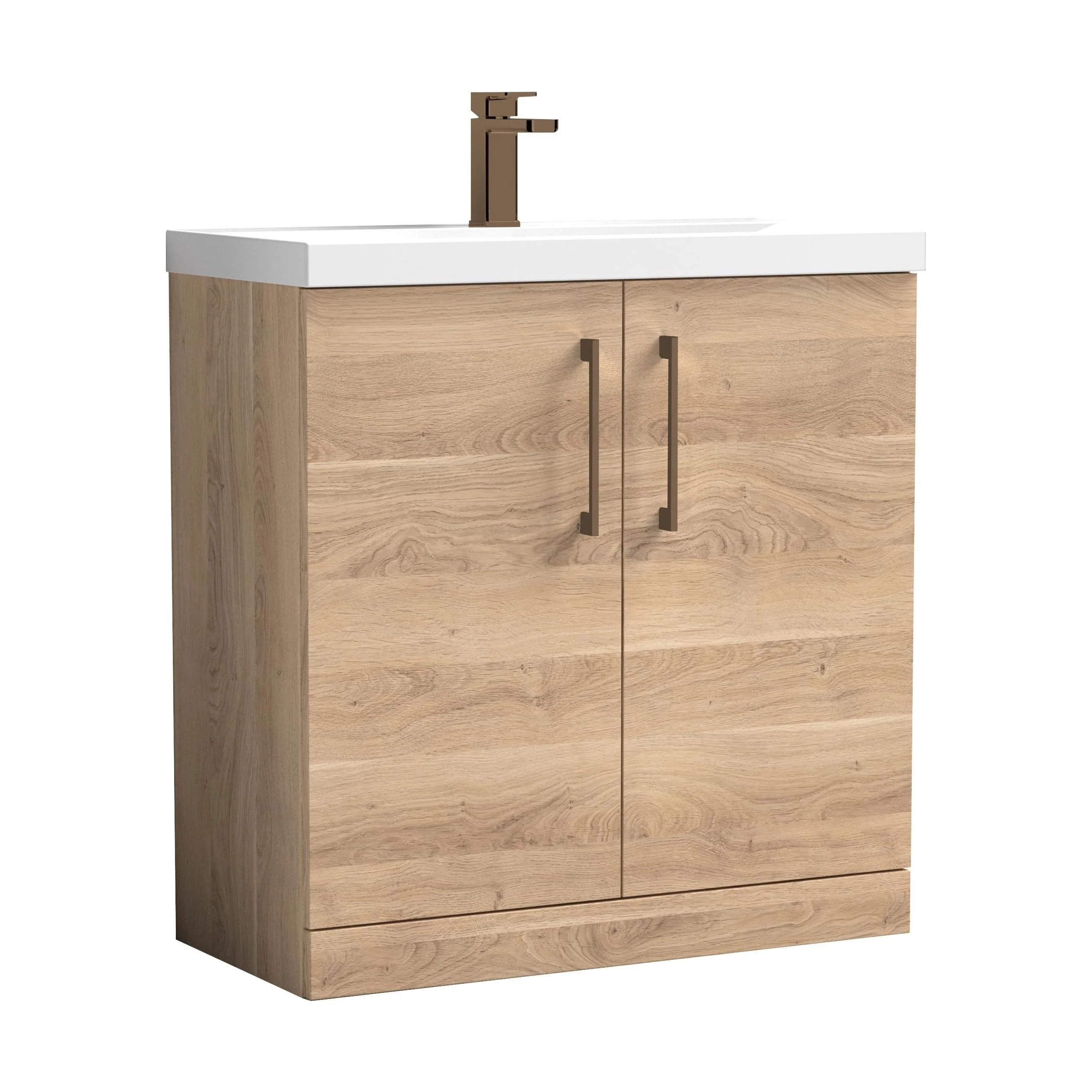 Bramshall Floor Standing 2 Door Vanity Basin Unit with Mid-Edge Basin, 500mm, Choice of Colour and Handle Finish - Image 88