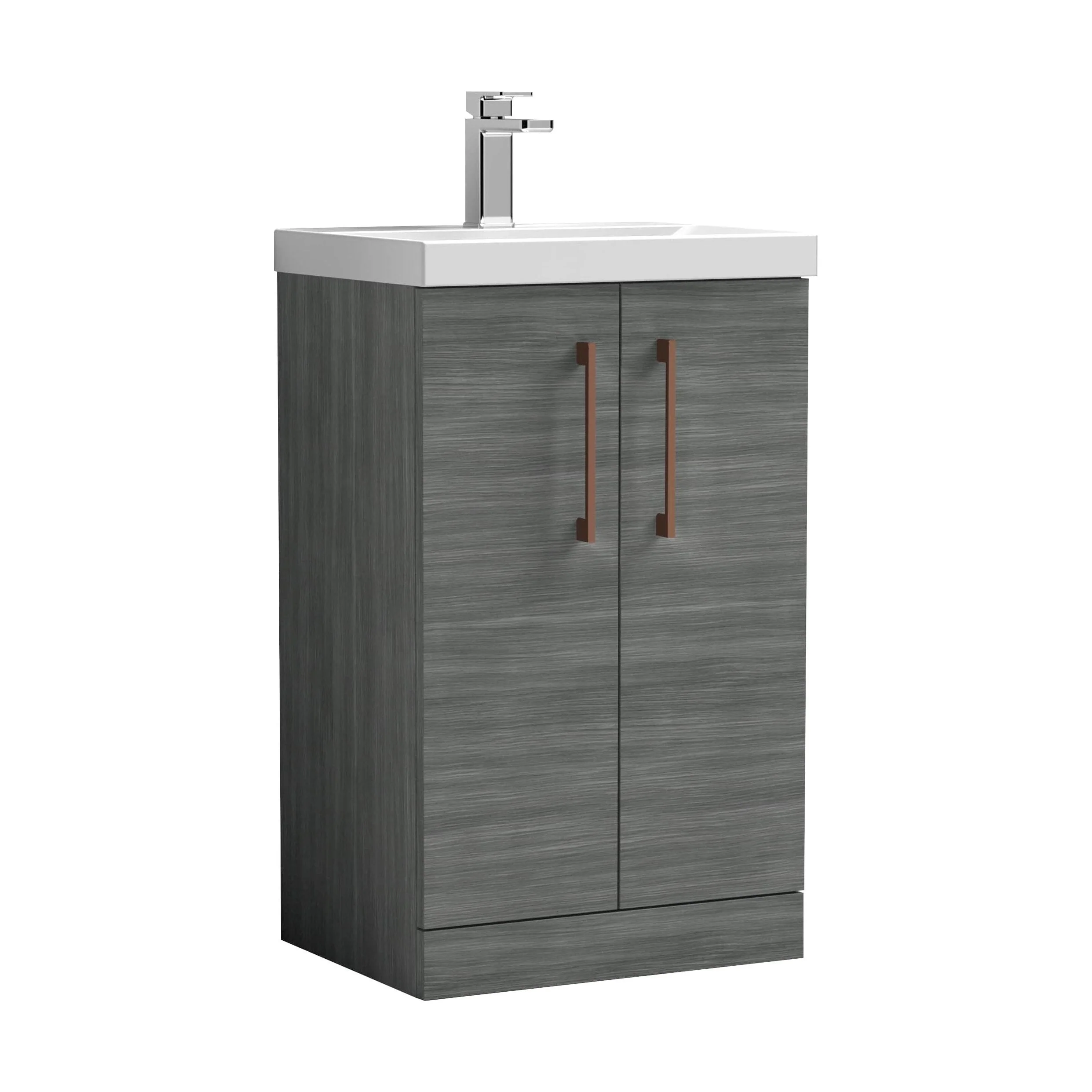 Bramshall Floor Standing 2 Door Vanity Basin Unit with Mid-Edge Basin, 500mm, Choice of Colour and Handle Finish - Image 92