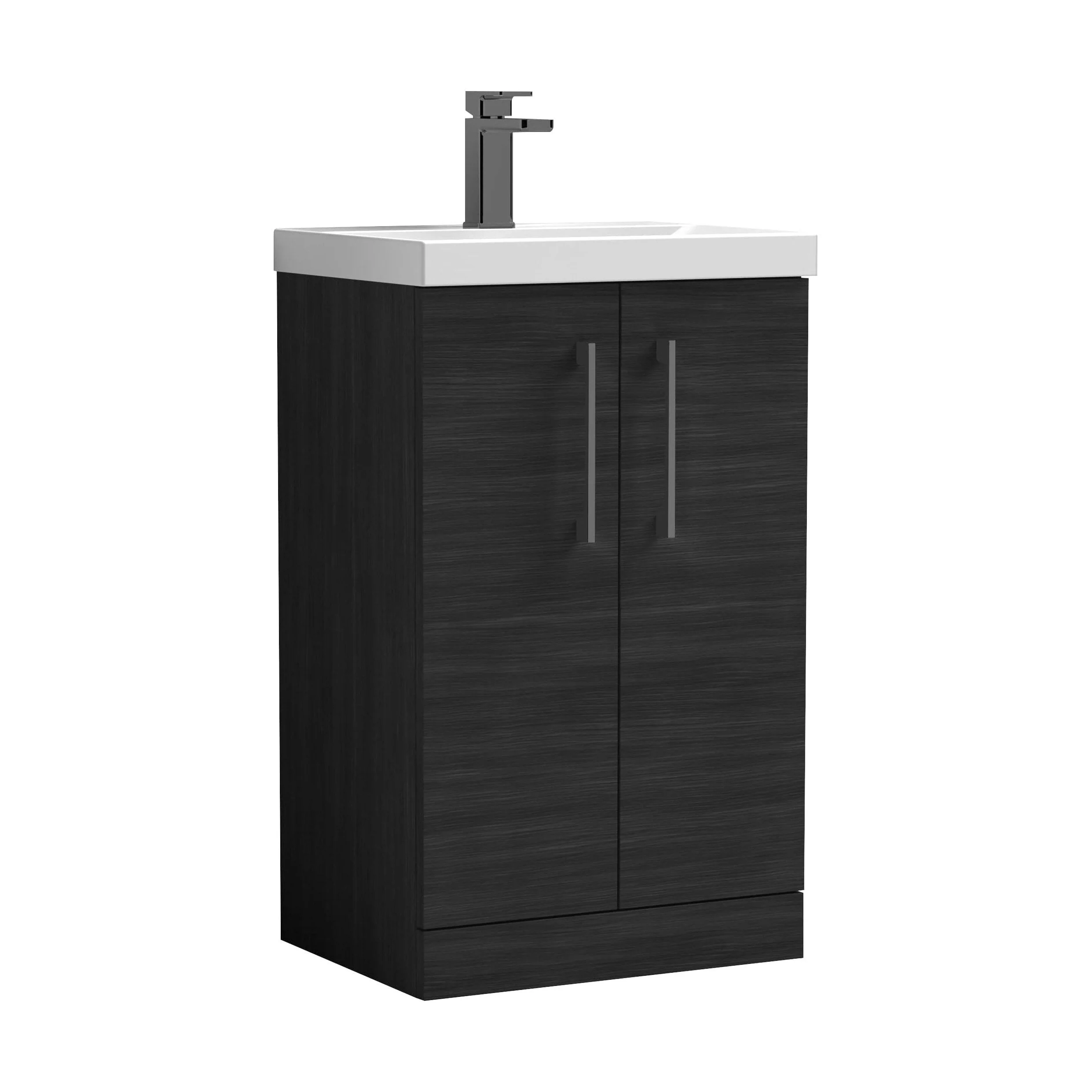 Bramshall Floor Standing 2 Door Vanity Basin Unit with Mid-Edge Basin, 500mm, Choice of Colour and Handle Finish - Image 98