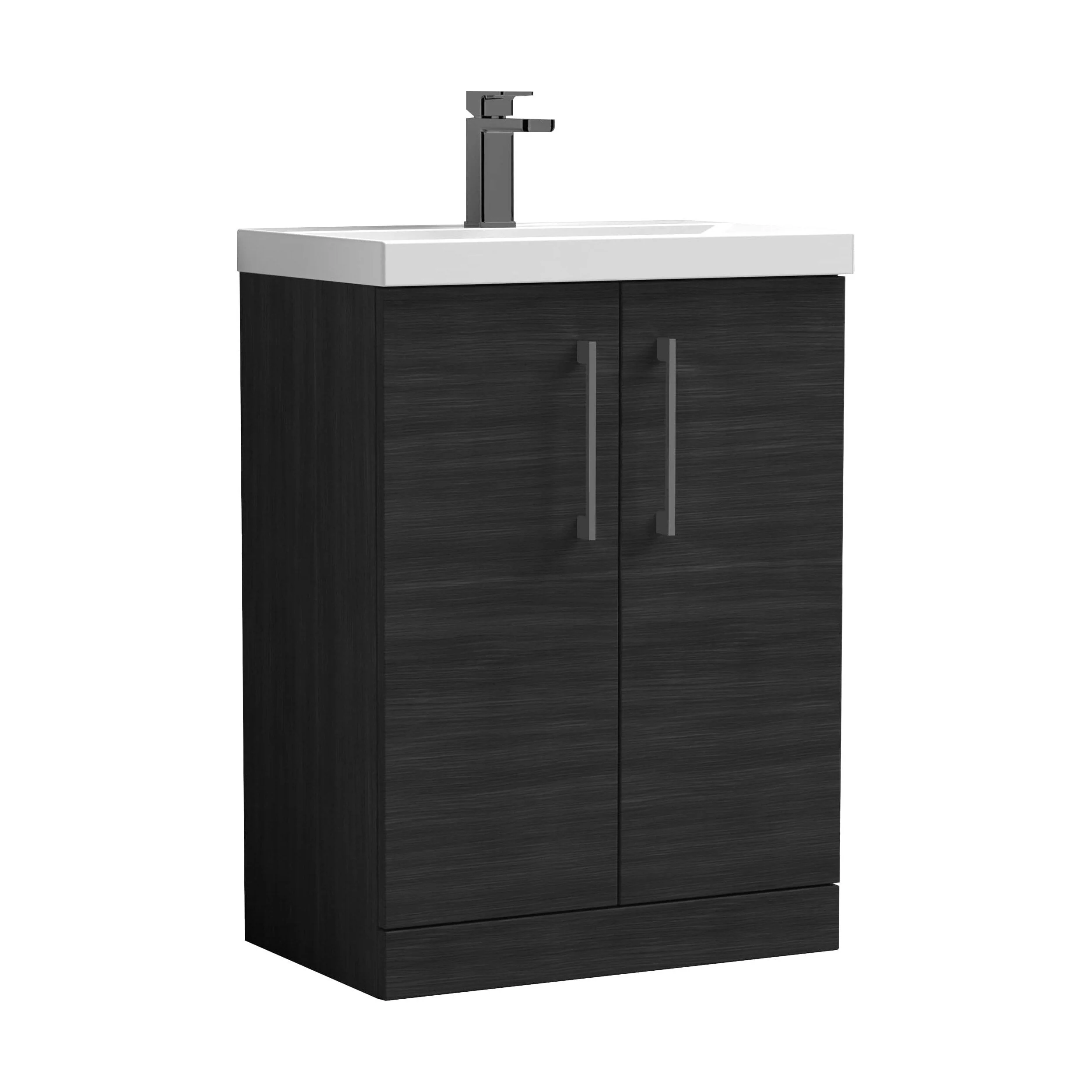 Bramshall Floor Standing 2 Door Vanity Basin Unit with Mid-Edge Basin, 600mm, Choice of Colour and Handle Finish - Image 103