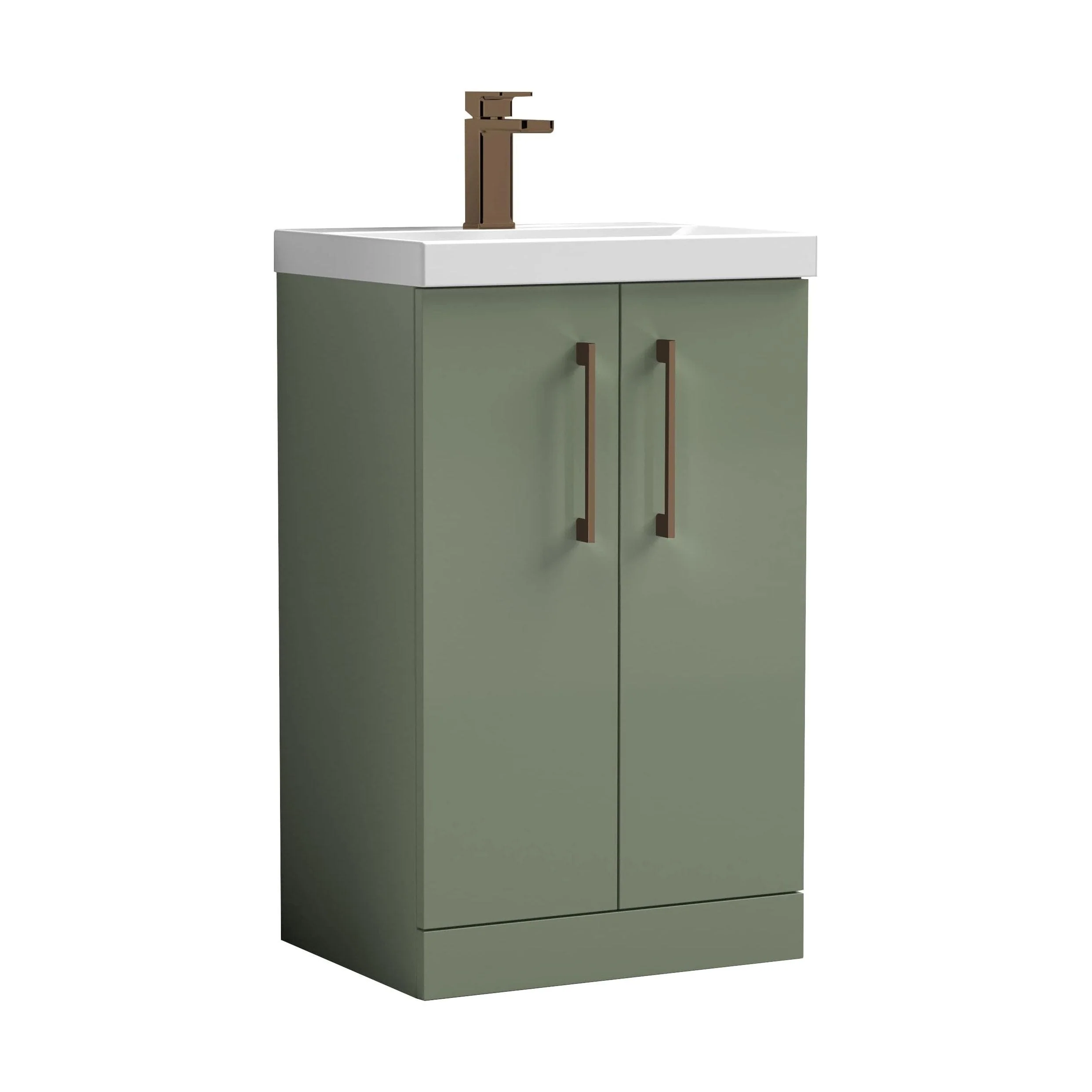 Bramshall Floor Standing 2 Door Vanity Basin Unit with Mid-Edge Basin, 600mm, Choice of Colour and Handle Finish - Image 111