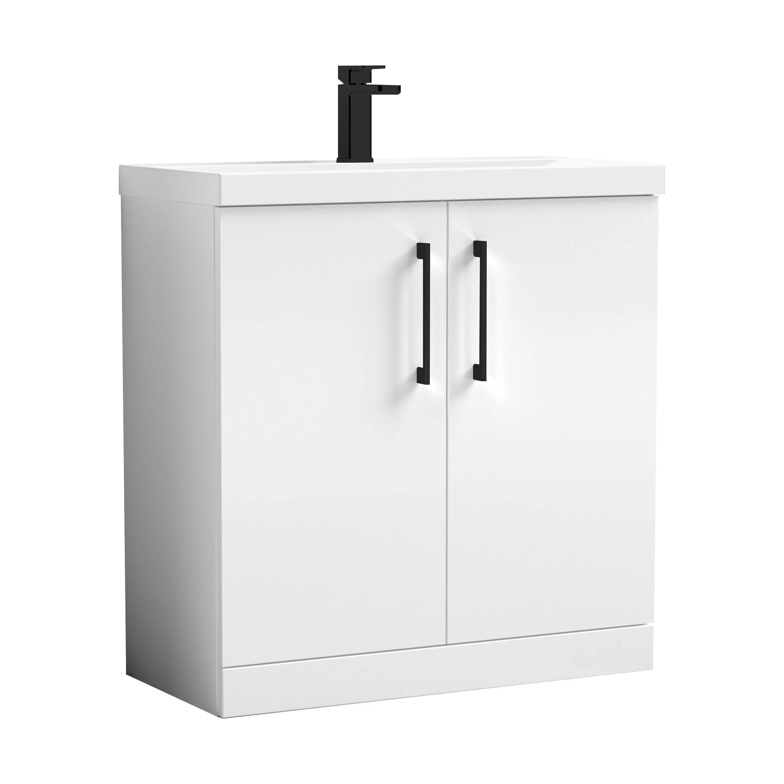 Bramshall Floor Standing 2 Door Vanity Basin Unit with Mid-Edge Basin, 600mm, Choice of Colour and Handle Finish - Image 13
