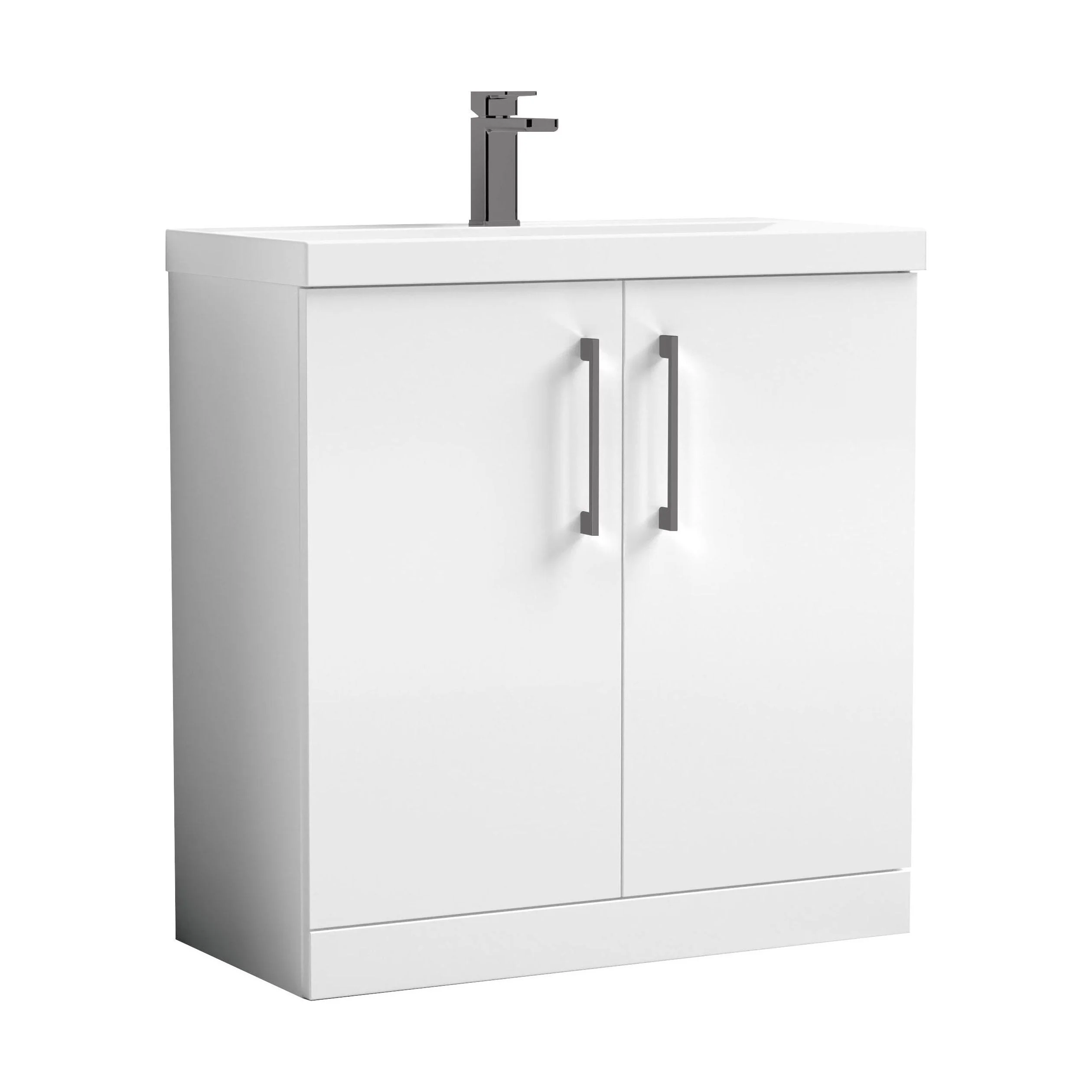 Bramshall Floor Standing 2 Door Vanity Basin Unit with Mid-Edge Basin, 600mm, Choice of Colour and Handle Finish - Image 15