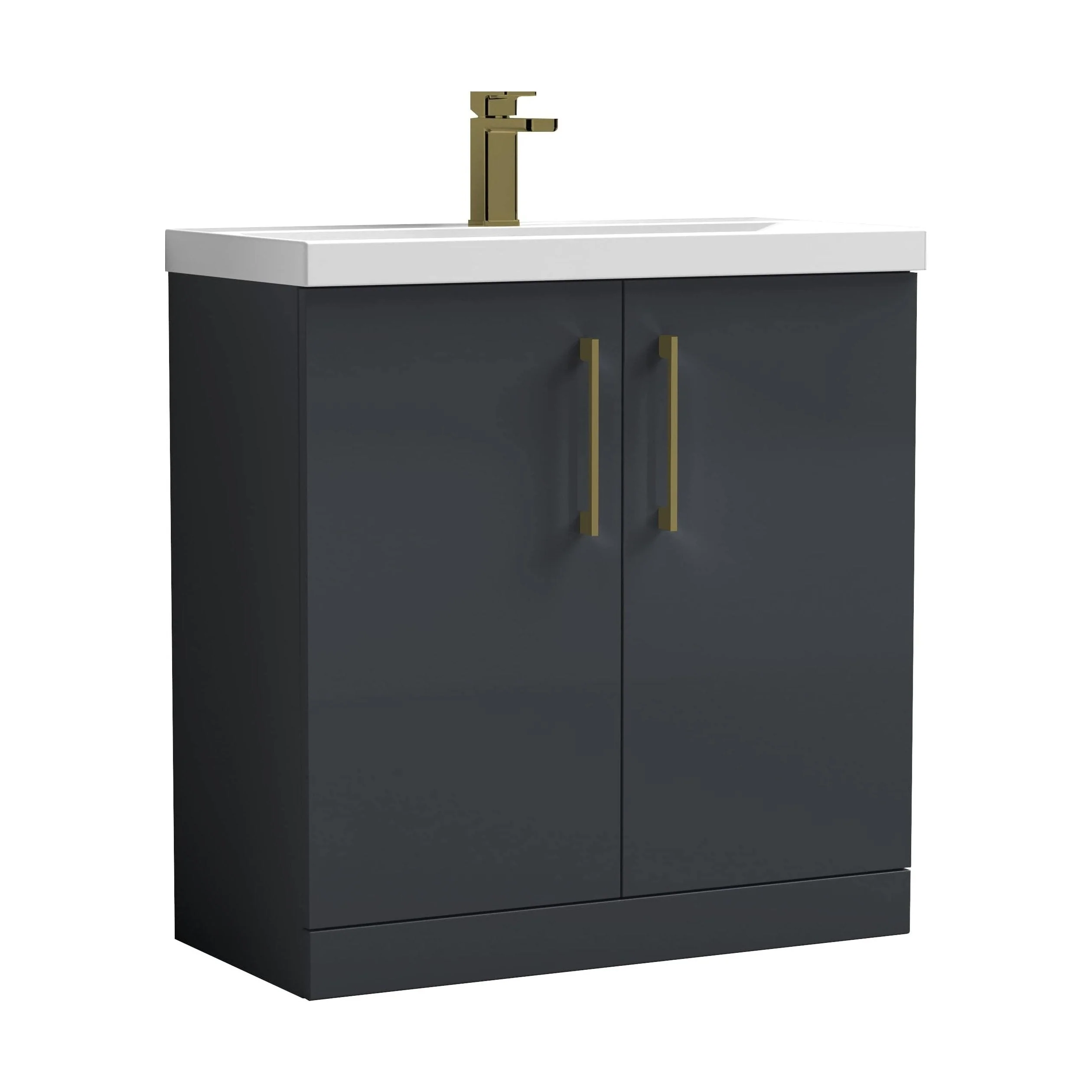Bramshall Floor Standing 2 Door Vanity Basin Unit with Mid-Edge Basin, 600mm, Choice of Colour and Handle Finish - Image 26