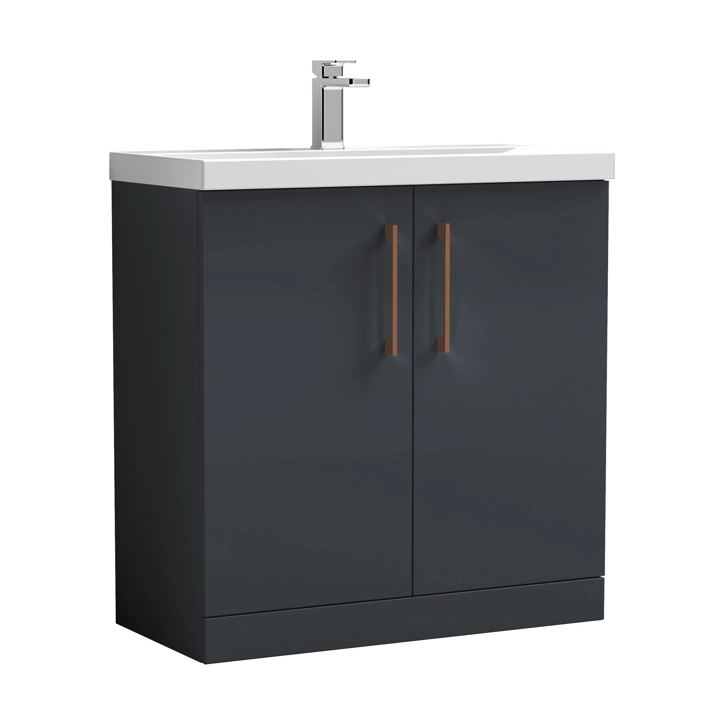Bramshall Floor Standing 2 Door Vanity Basin Unit with Mid-Edge Basin, 600mm, Choice of Colour and Handle Finish - Image 28
