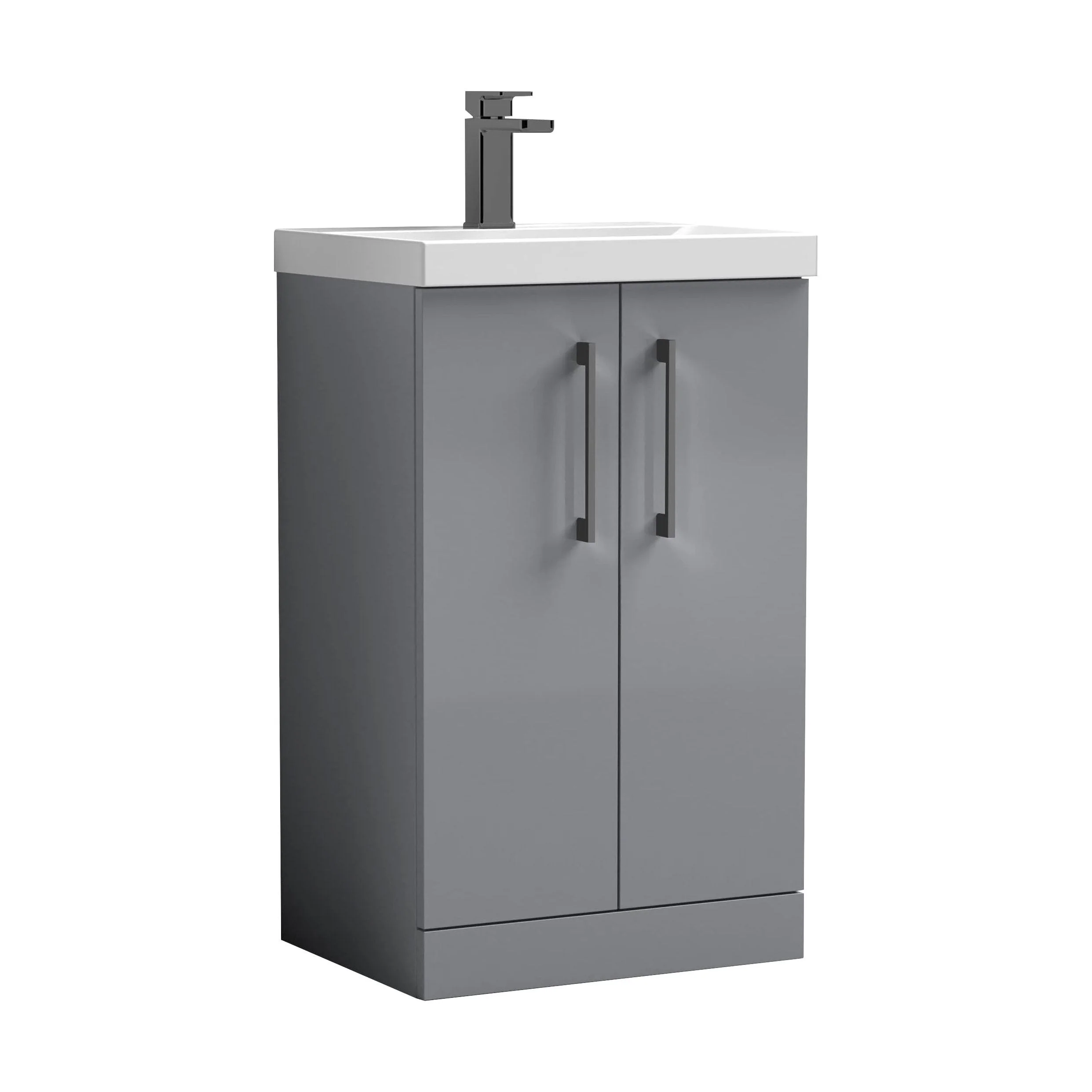 Bramshall Floor Standing 2 Door Vanity Basin Unit with Mid-Edge Basin, 600mm, Choice of Colour and Handle Finish - Image 35