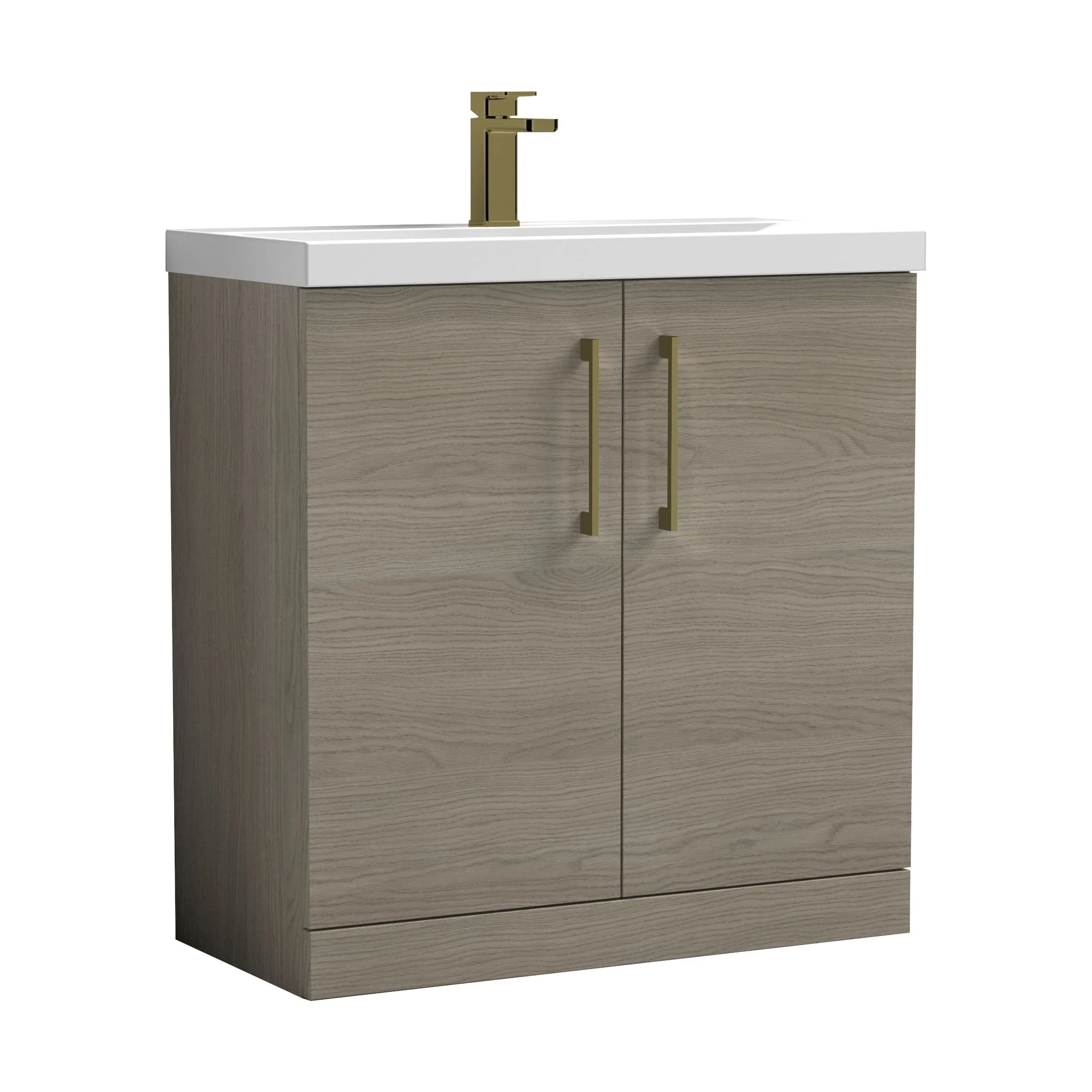 Bramshall Floor Standing 2 Door Vanity Basin Unit with Mid-Edge Basin, 600mm, Choice of Colour and Handle Finish - Image 55