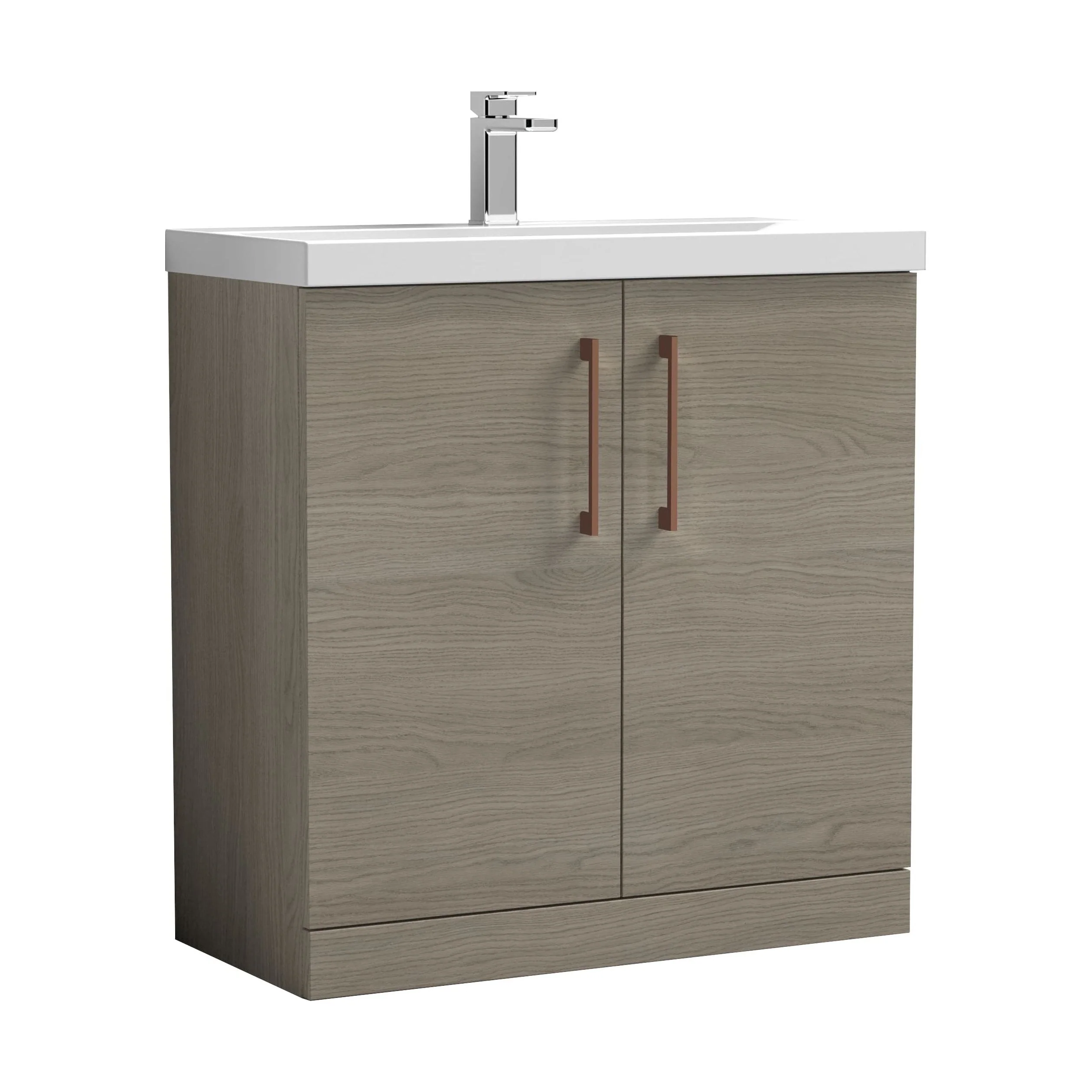 Bramshall Floor Standing 2 Door Vanity Basin Unit with Mid-Edge Basin, 600mm, Choice of Colour and Handle Finish - Image 57