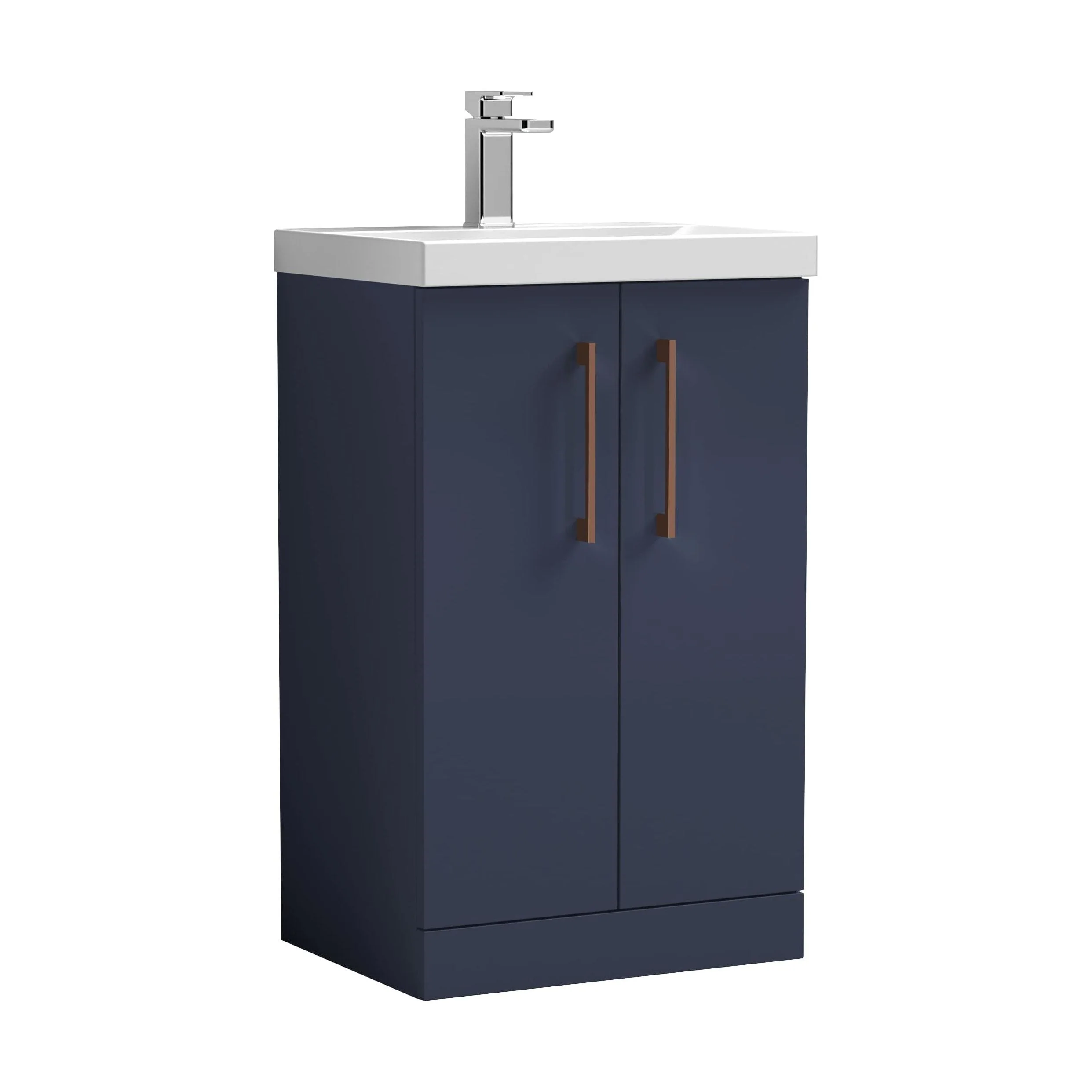 Bramshall Floor Standing 2 Door Vanity Basin Unit with Mid-Edge Basin, 600mm, Choice of Colour and Handle Finish - Image 62