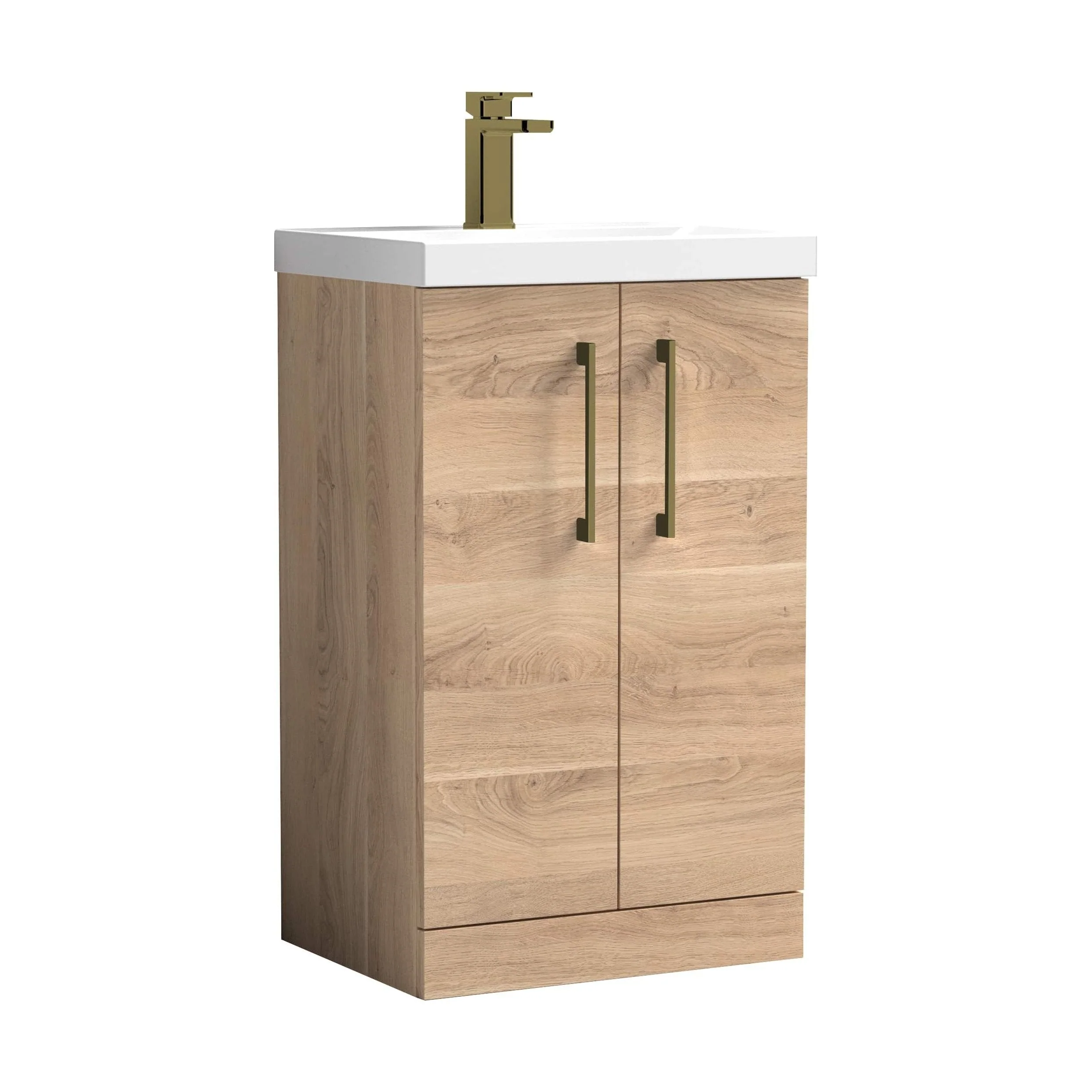 Bramshall Floor Standing 2 Door Vanity Basin Unit with Mid-Edge Basin, 600mm, Choice of Colour and Handle Finish - Image 75