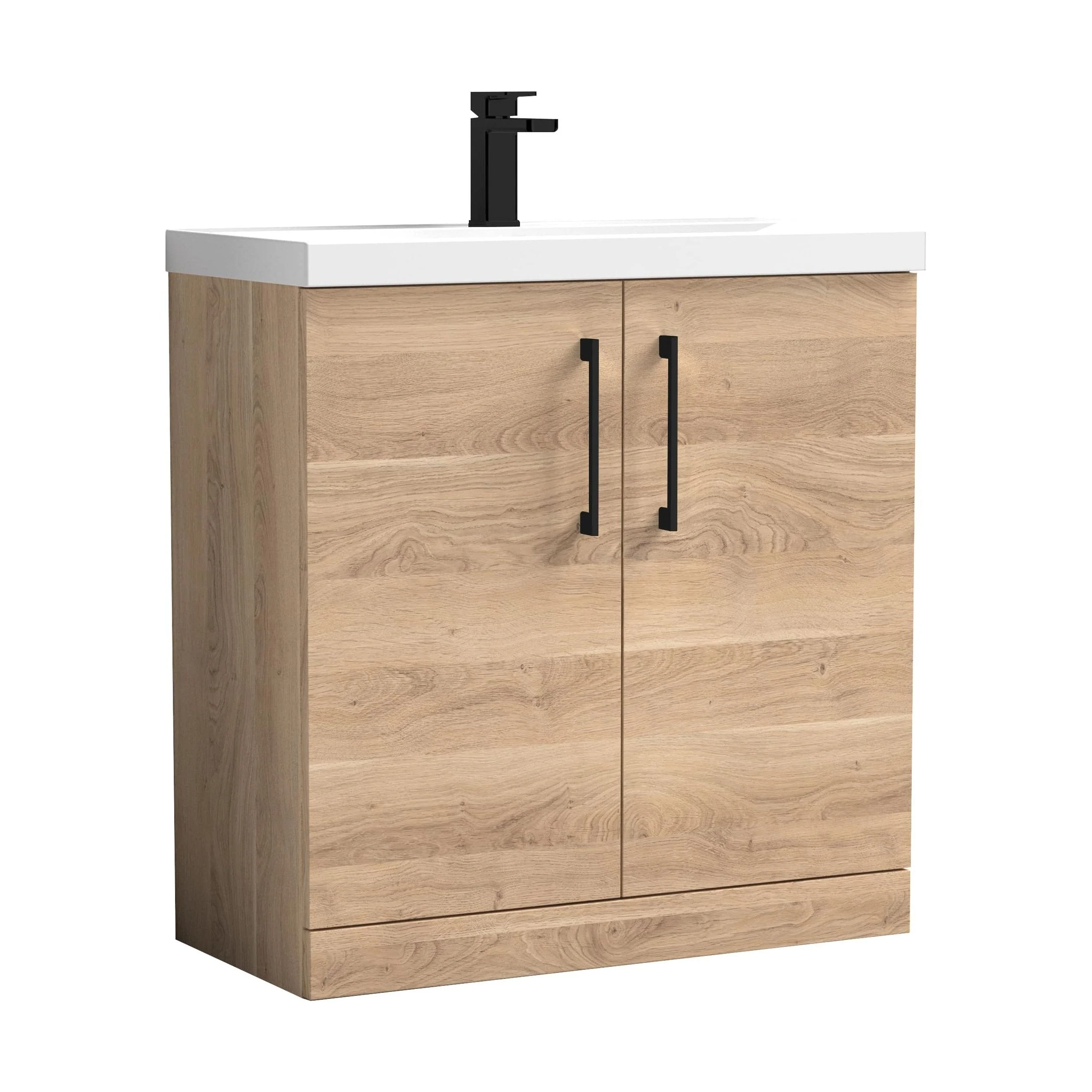Bramshall Floor Standing 2 Door Vanity Basin Unit with Mid-Edge Basin, 600mm, Choice of Colour and Handle Finish - Image 86