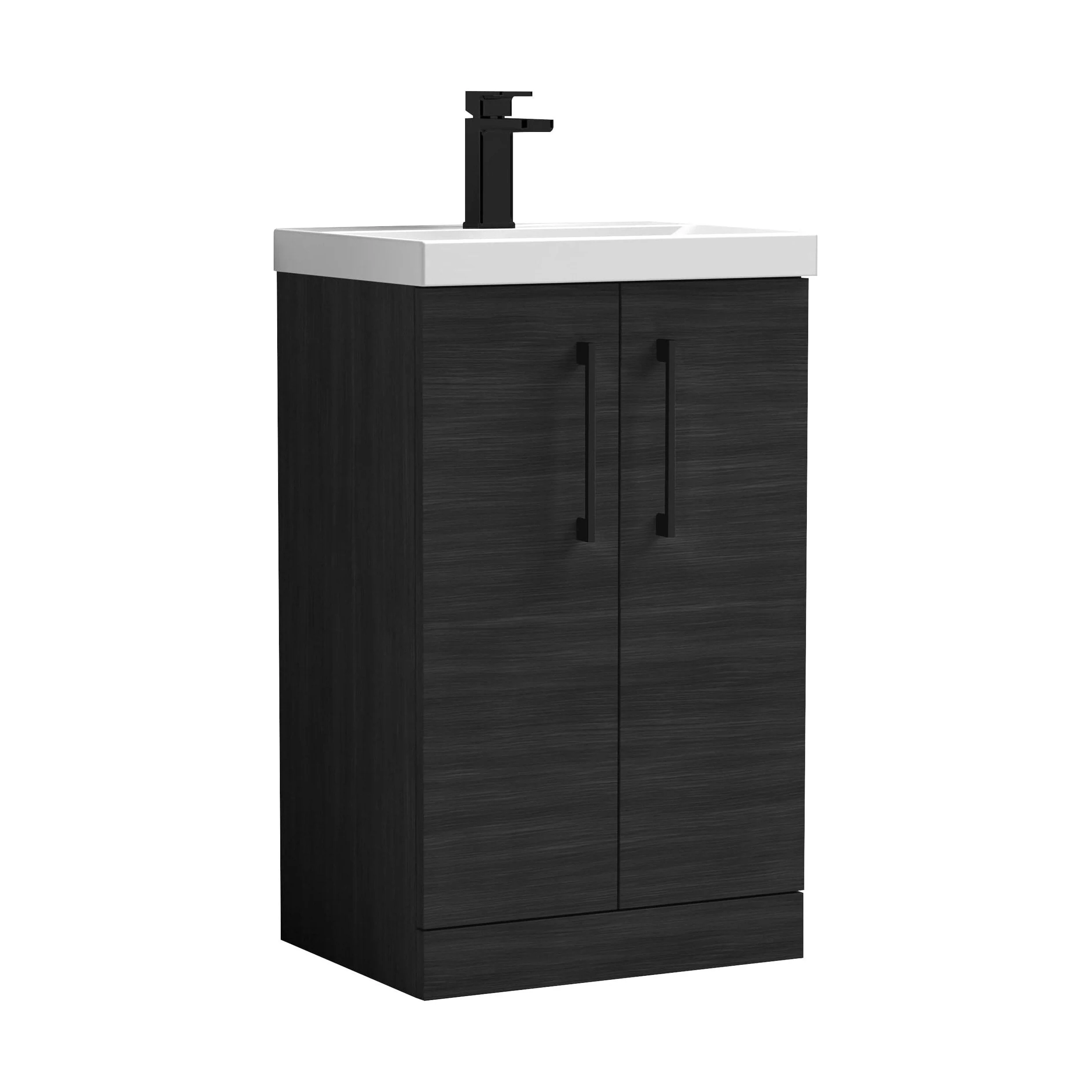 Bramshall Floor Standing 2 Door Vanity Basin Unit with Mid-Edge Basin, 600mm, Choice of Colour and Handle Finish - Image 96