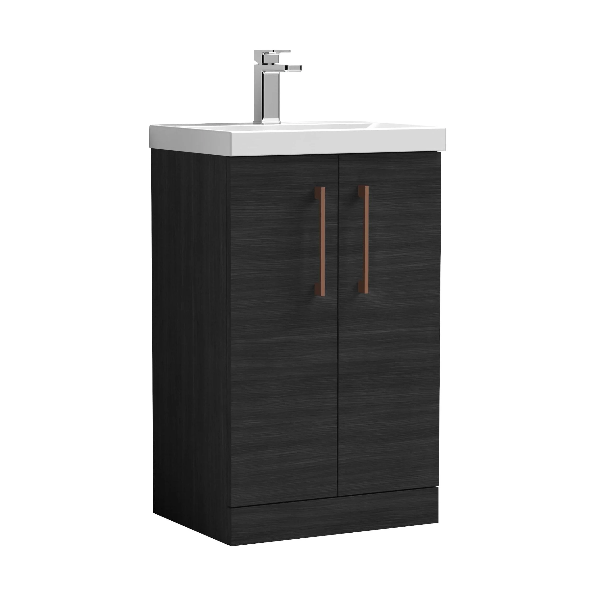 Bramshall Floor Standing 2 Door Vanity Basin Unit with Mid-Edge Basin, 600mm, Choice of Colour and Handle Finish - Image 97