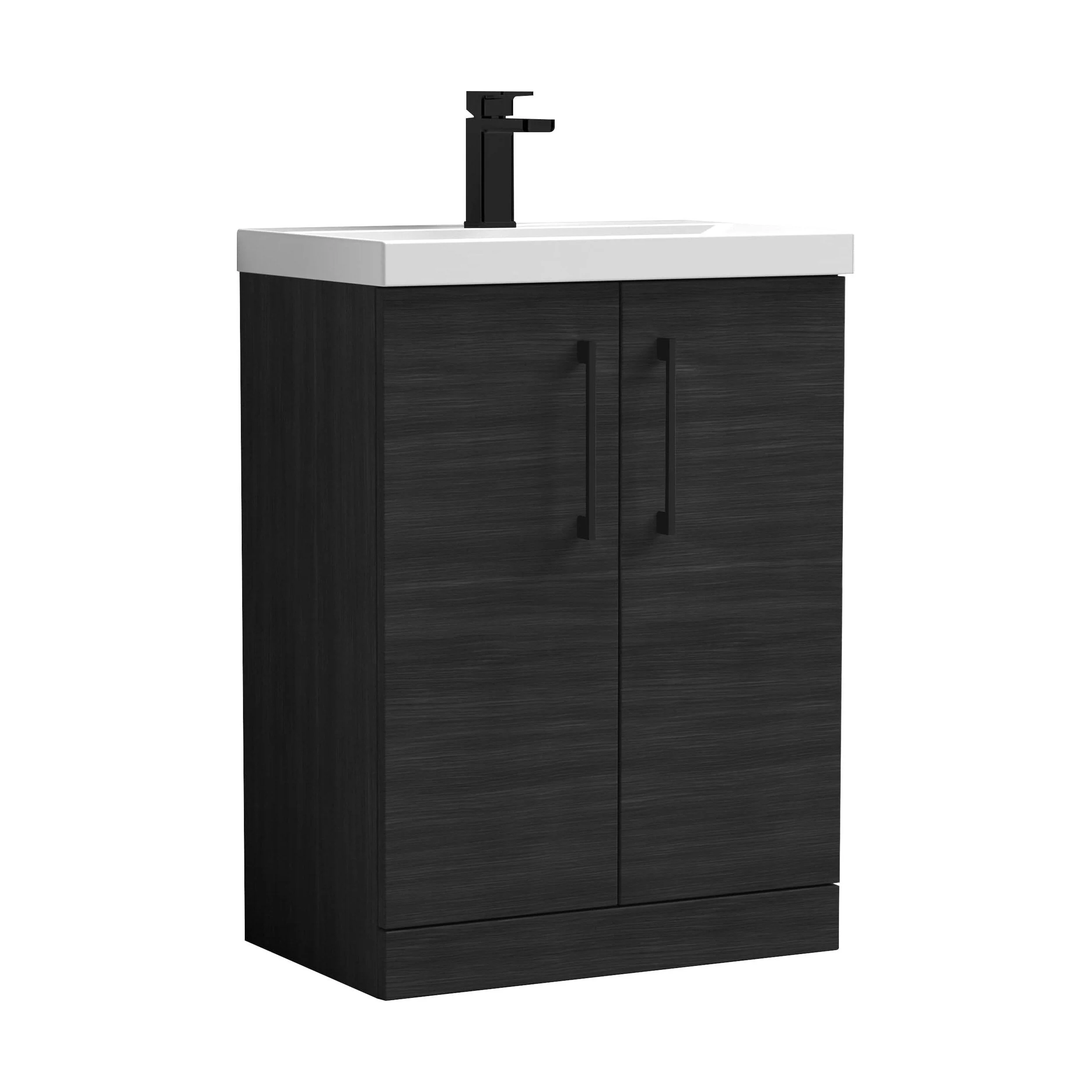 Bramshall Floor Standing 2 Door Vanity Basin Unit with Mid-Edge Basin, 800mm, Choice of Colour and Handle Finish - Image 100