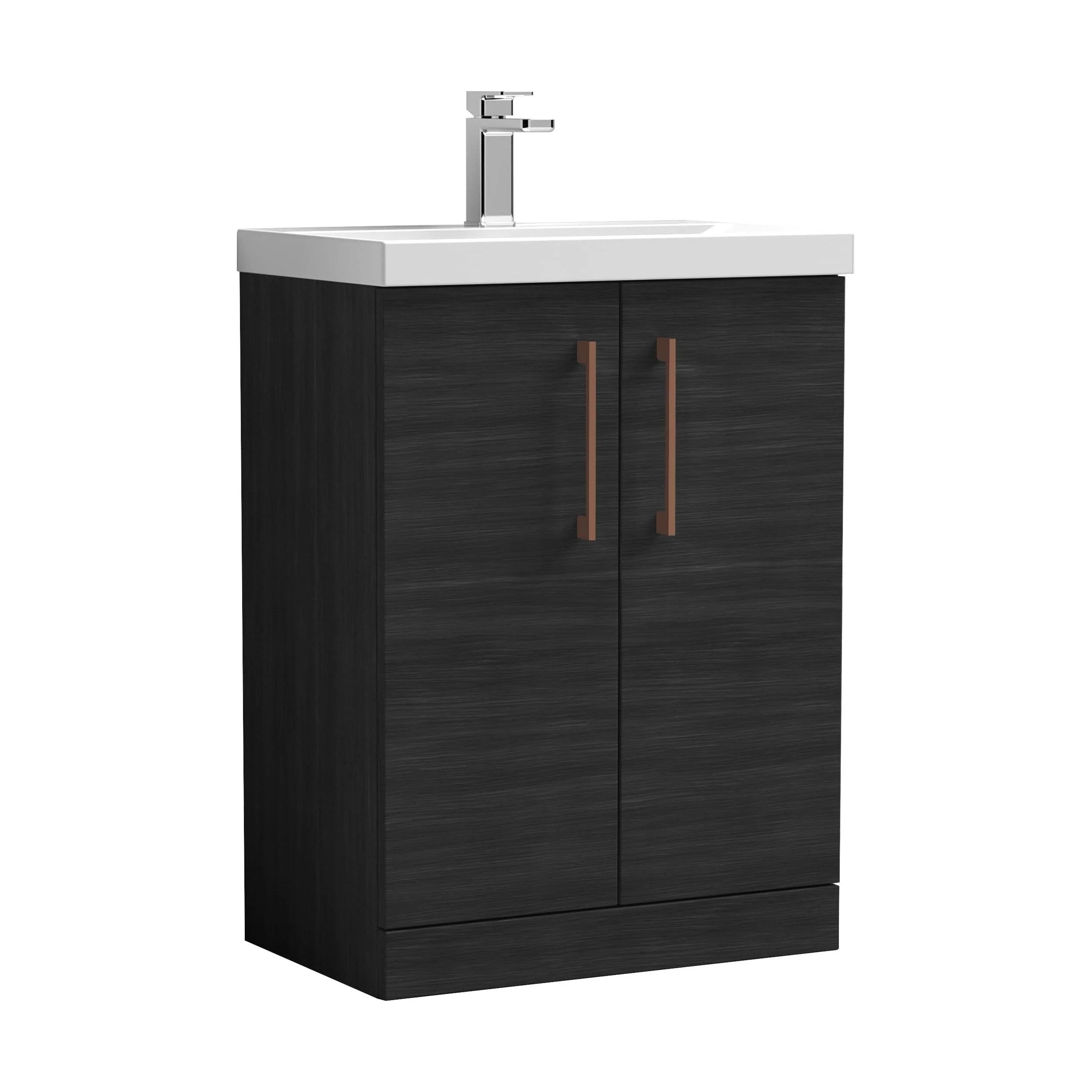 Bramshall Floor Standing 2 Door Vanity Basin Unit with Mid-Edge Basin, 800mm, Choice of Colour and Handle Finish - Image 101