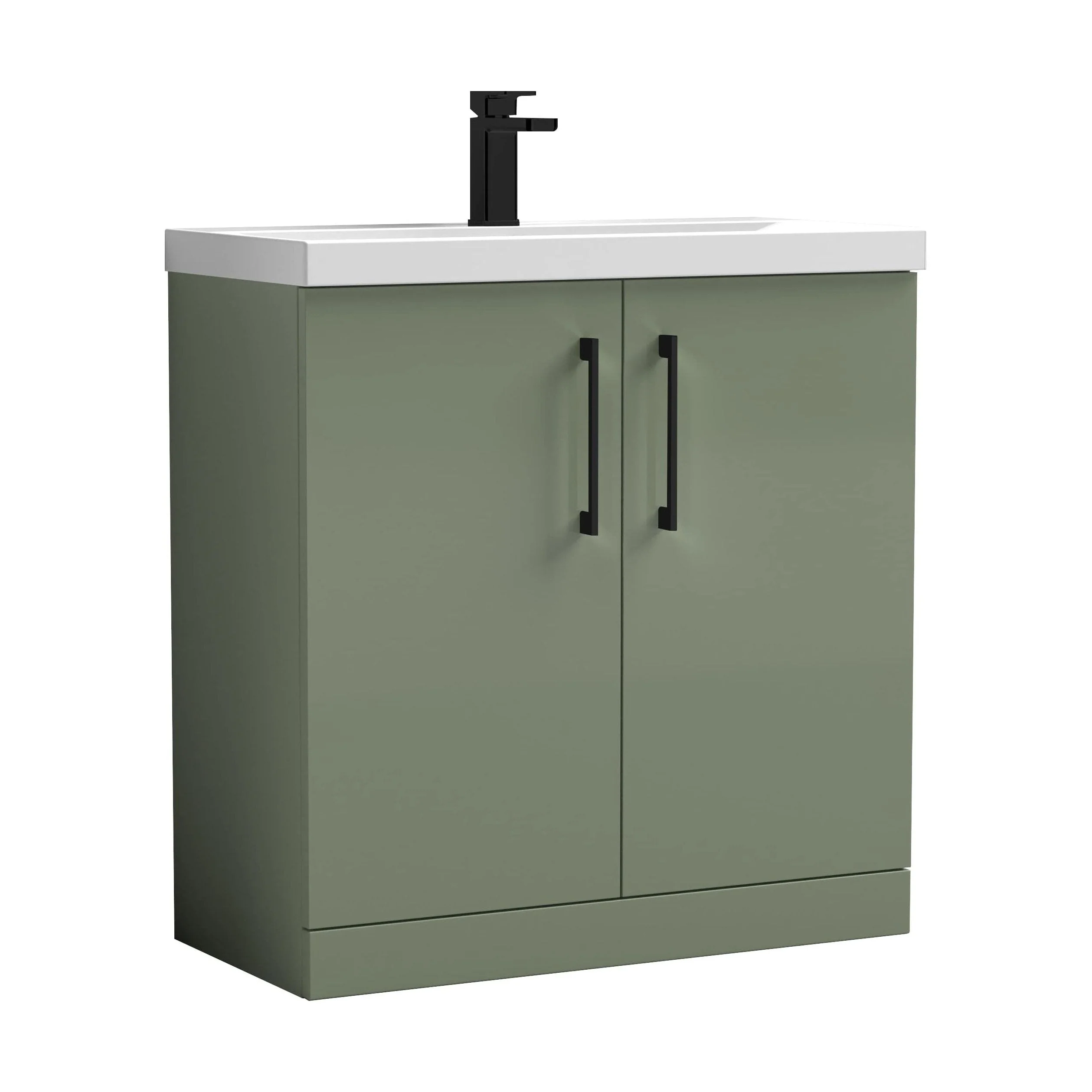 Bramshall Floor Standing 2 Door Vanity Basin Unit with Mid-Edge Basin, 800mm, Choice of Colour and Handle Finish - Image 119