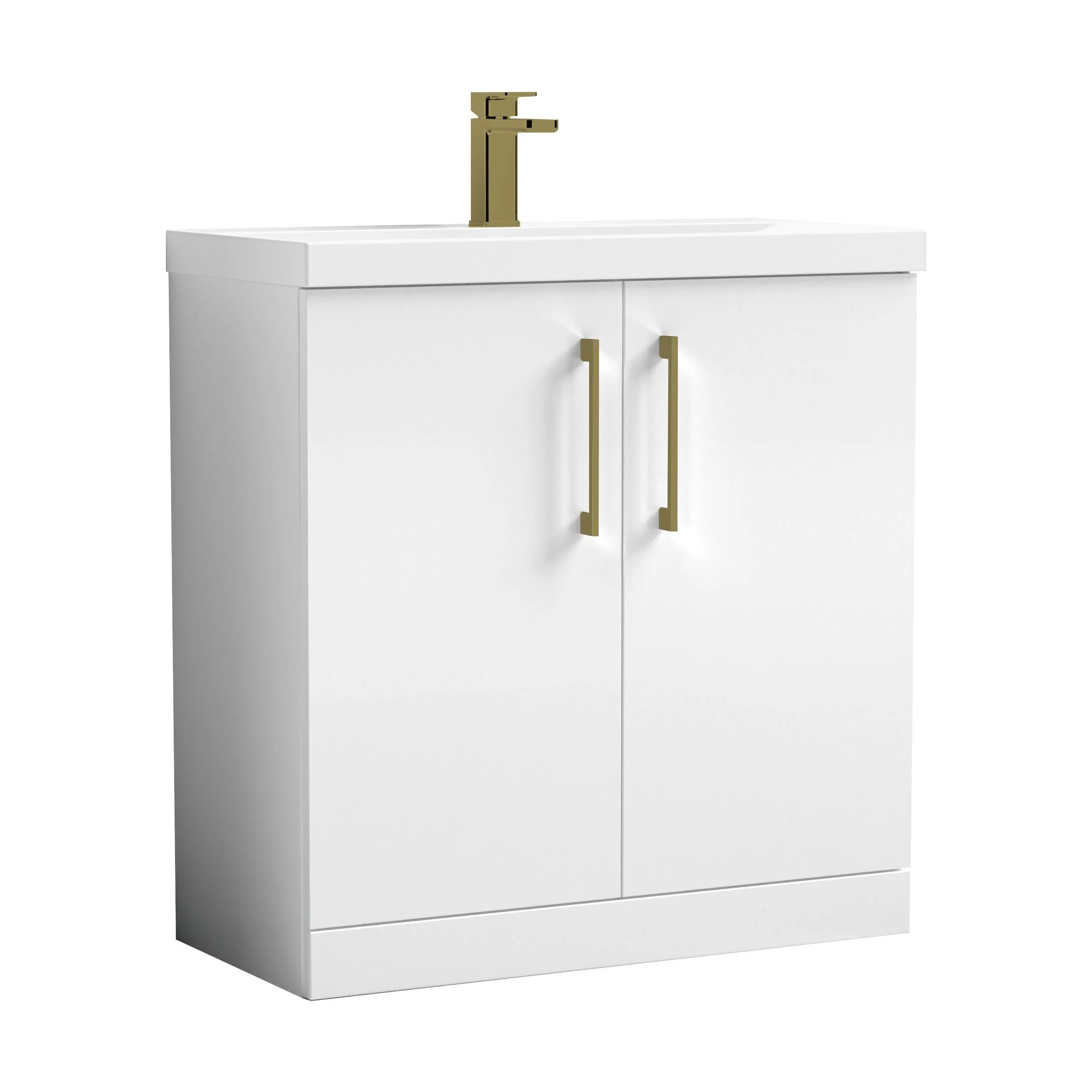Bramshall Floor Standing 2 Door Vanity Basin Unit with Mid-Edge Basin, 800mm, Choice of Colour and Handle Finish - Image 12