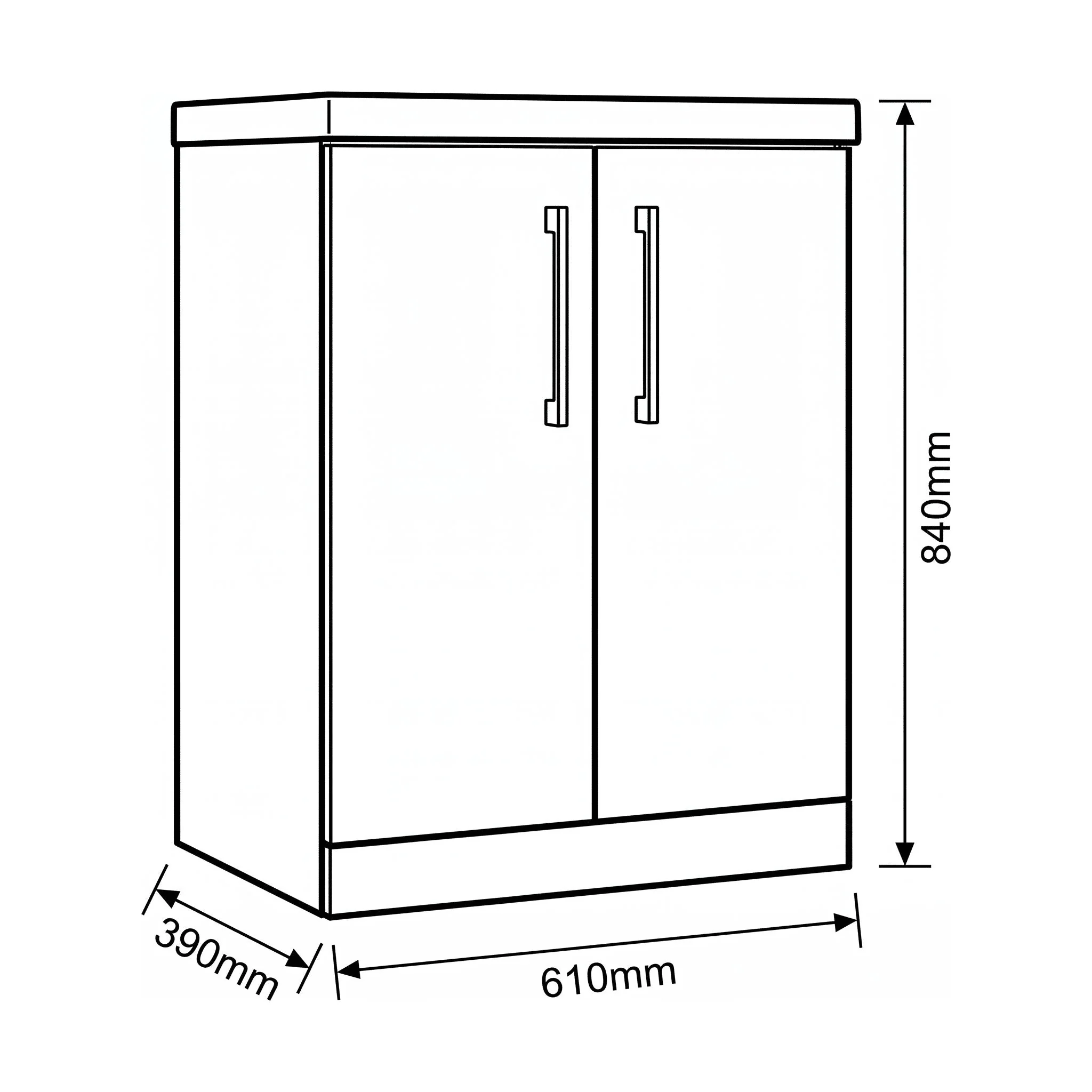 Bramshall Floor Standing 2 Door Vanity Basin Unit with Mid-Edge Basin, 800mm, Choice of Colour and Handle Finish - Image 125