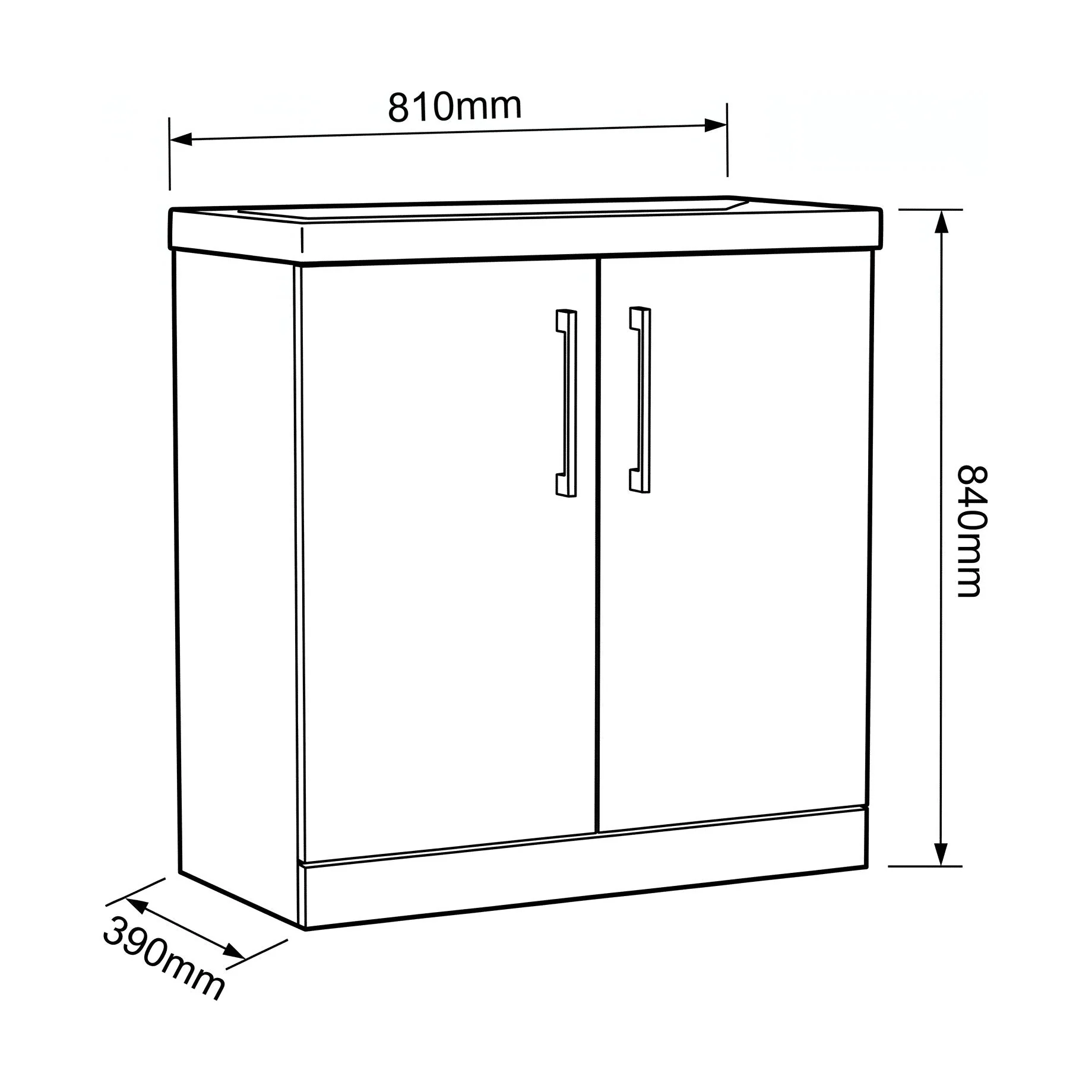 Bramshall Floor Standing 2 Door Vanity Basin Unit with Mid-Edge Basin, 800mm, Choice of Colour and Handle Finish - Image 161