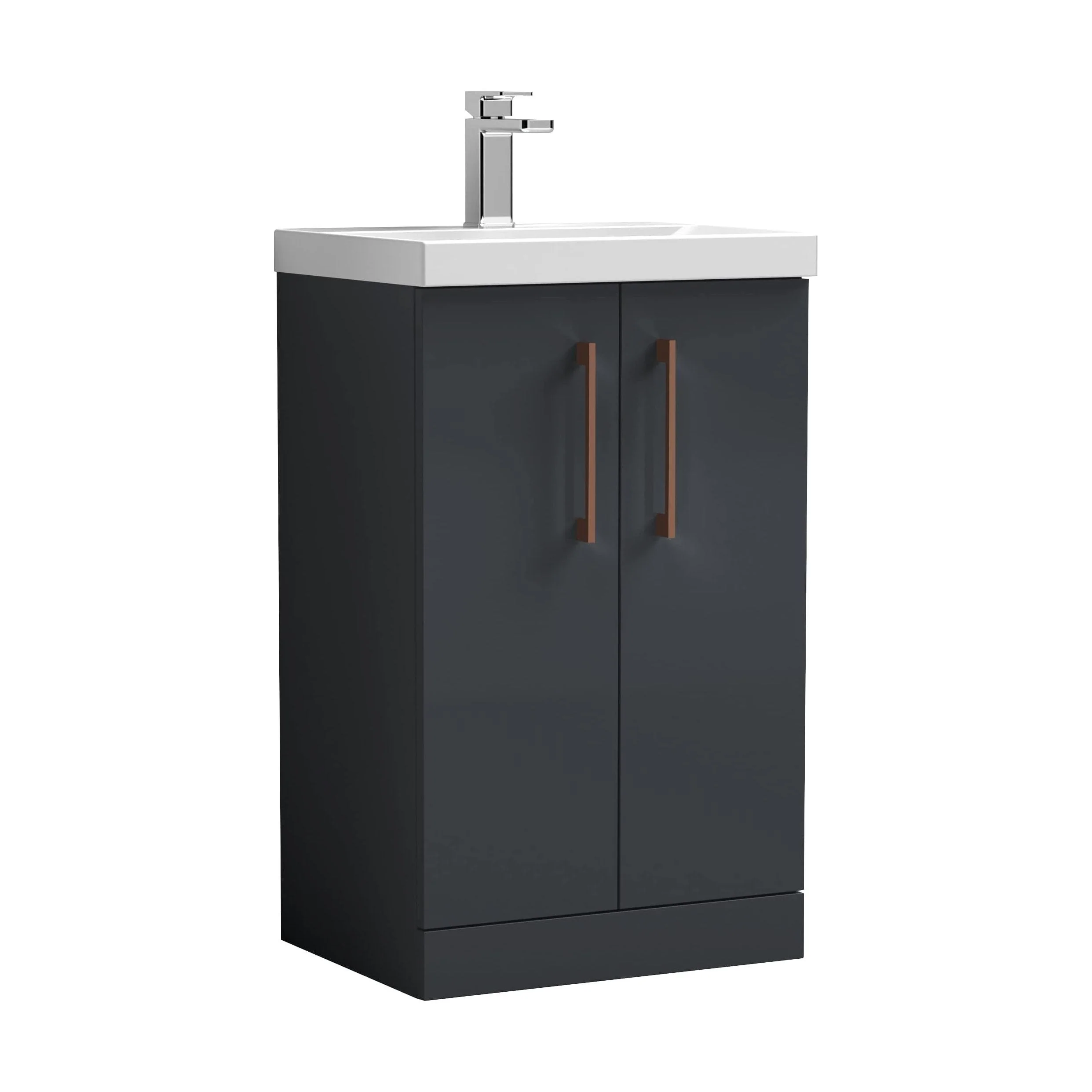 Bramshall Floor Standing 2 Door Vanity Basin Unit with Mid-Edge Basin, 800mm, Choice of Colour and Handle Finish - Image 18