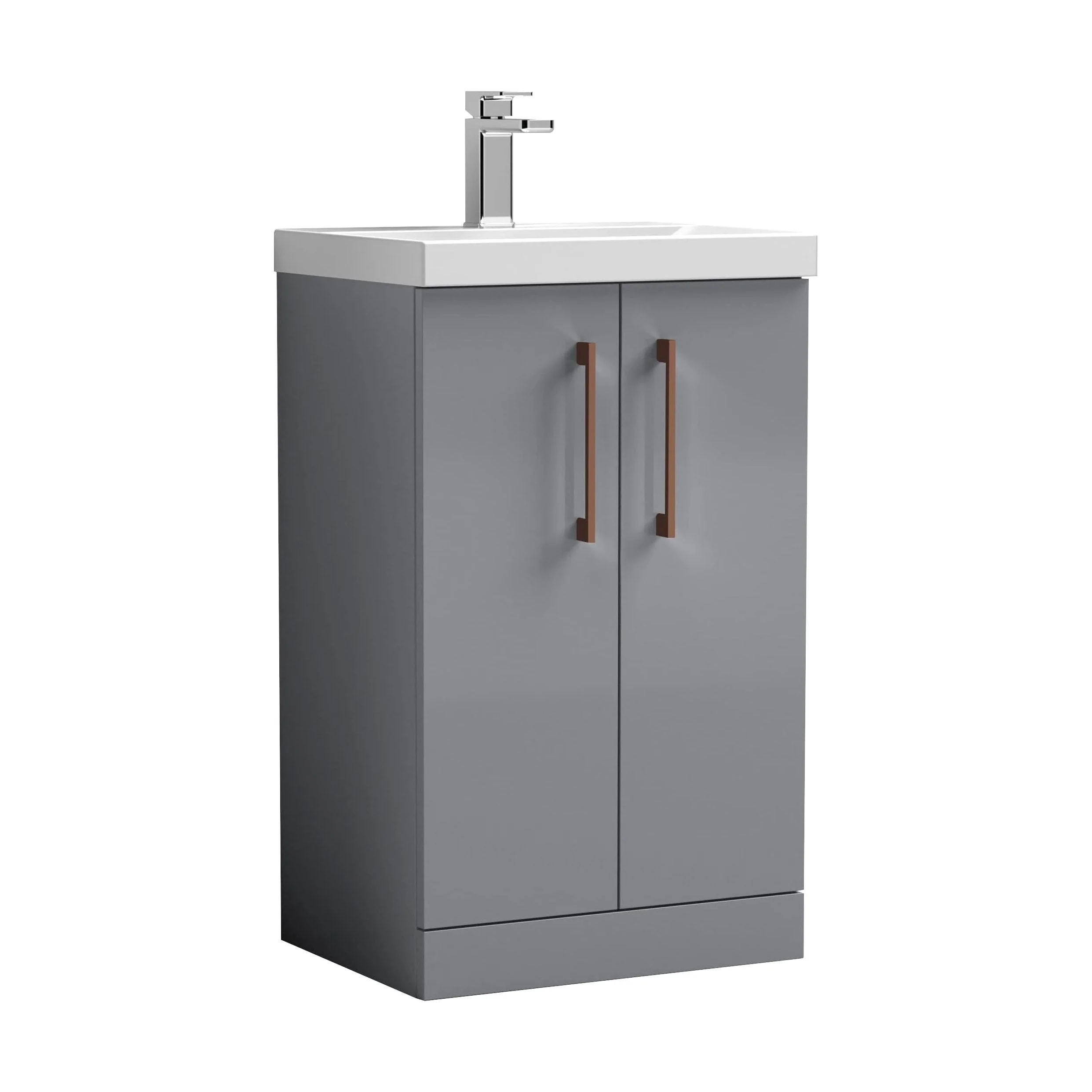 Bramshall Floor Standing 2 Door Vanity Basin Unit with Mid-Edge Basin, 800mm, Choice of Colour and Handle Finish - Image 33