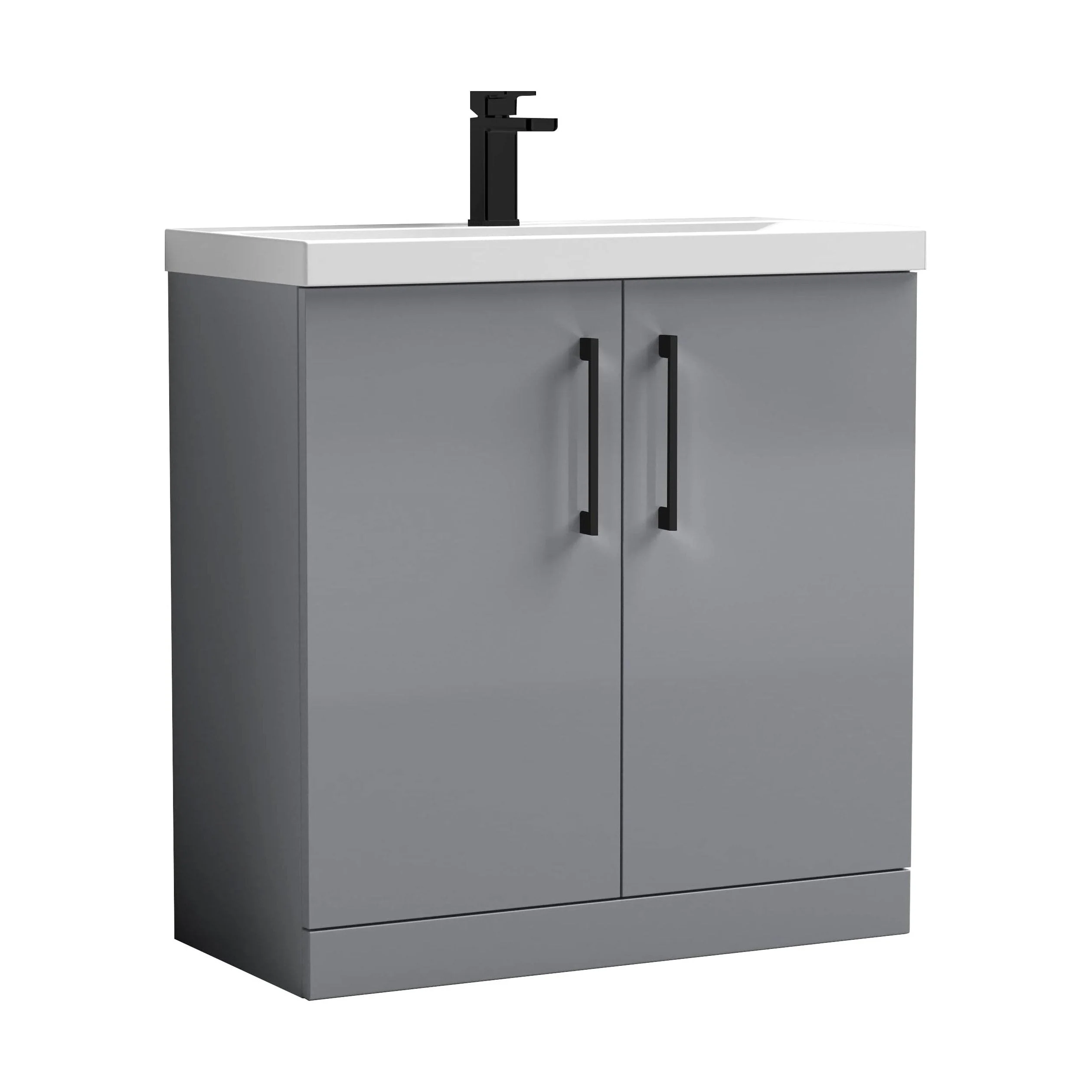 Bramshall Floor Standing 2 Door Vanity Basin Unit with Mid-Edge Basin, 800mm, Choice of Colour and Handle Finish - Image 41