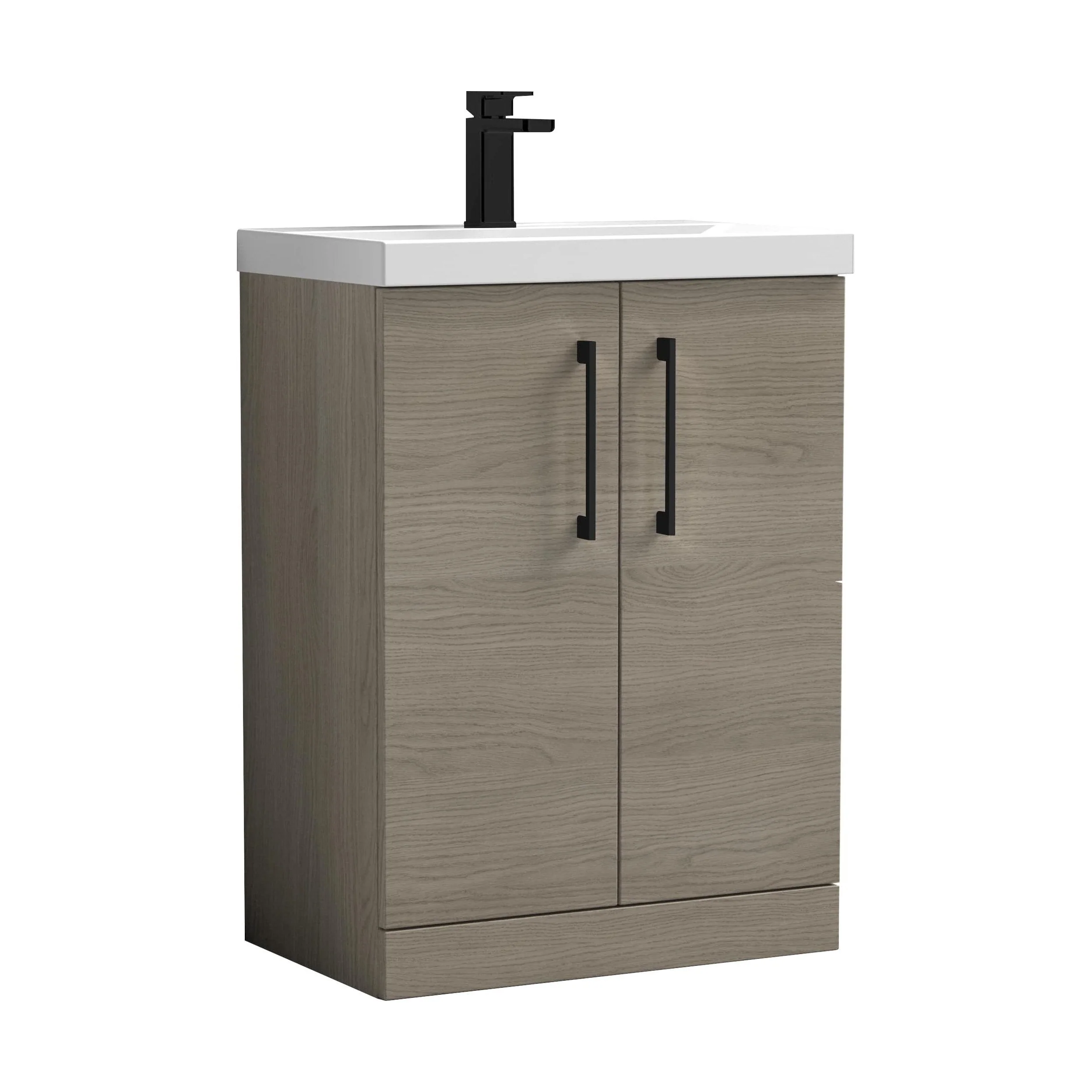 Bramshall Floor Standing 2 Door Vanity Basin Unit with Mid-Edge Basin, 800mm, Choice of Colour and Handle Finish - Image 51