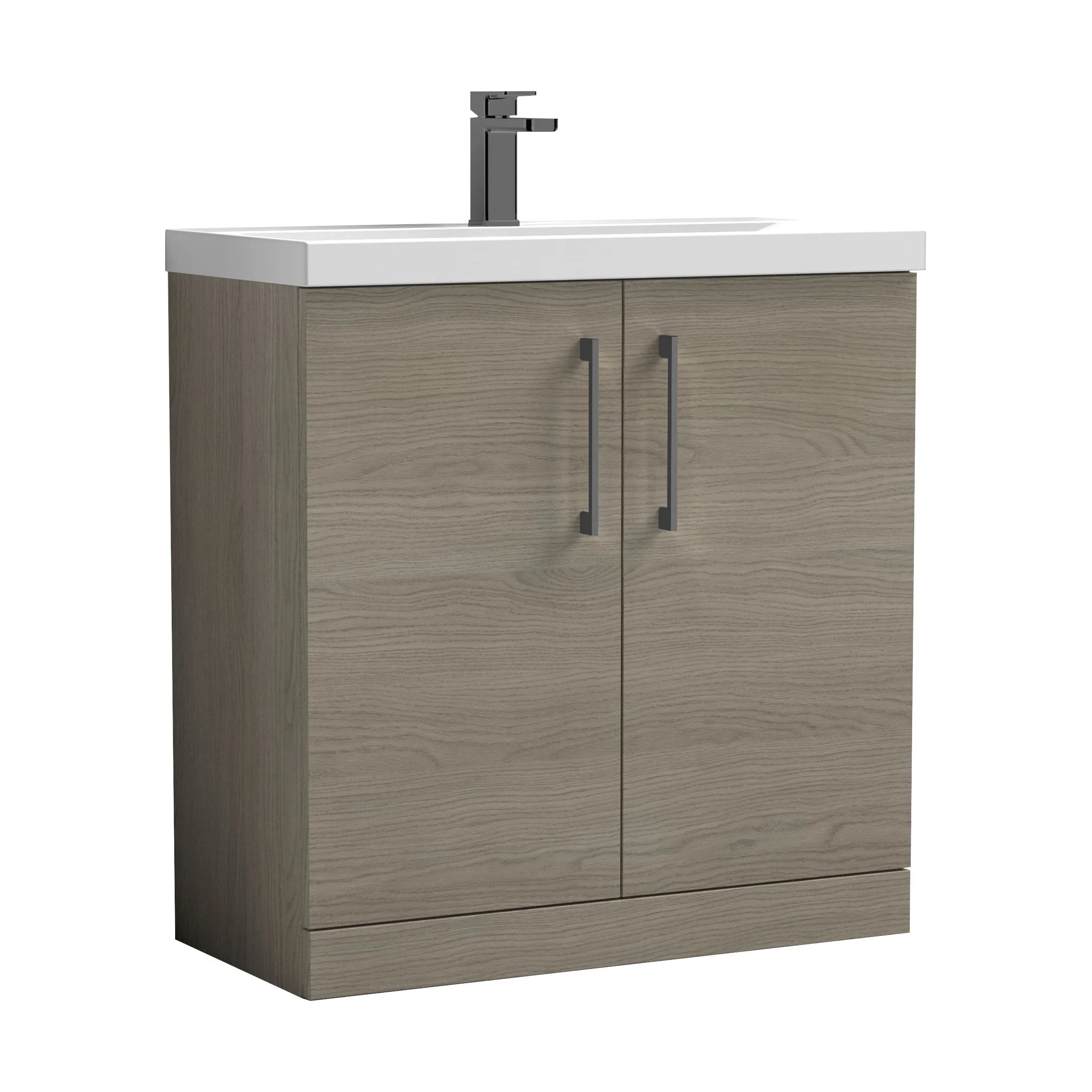 Bramshall Floor Standing 2 Door Vanity Basin Unit with Mid-Edge Basin, 800mm, Choice of Colour and Handle Finish - Image 59
