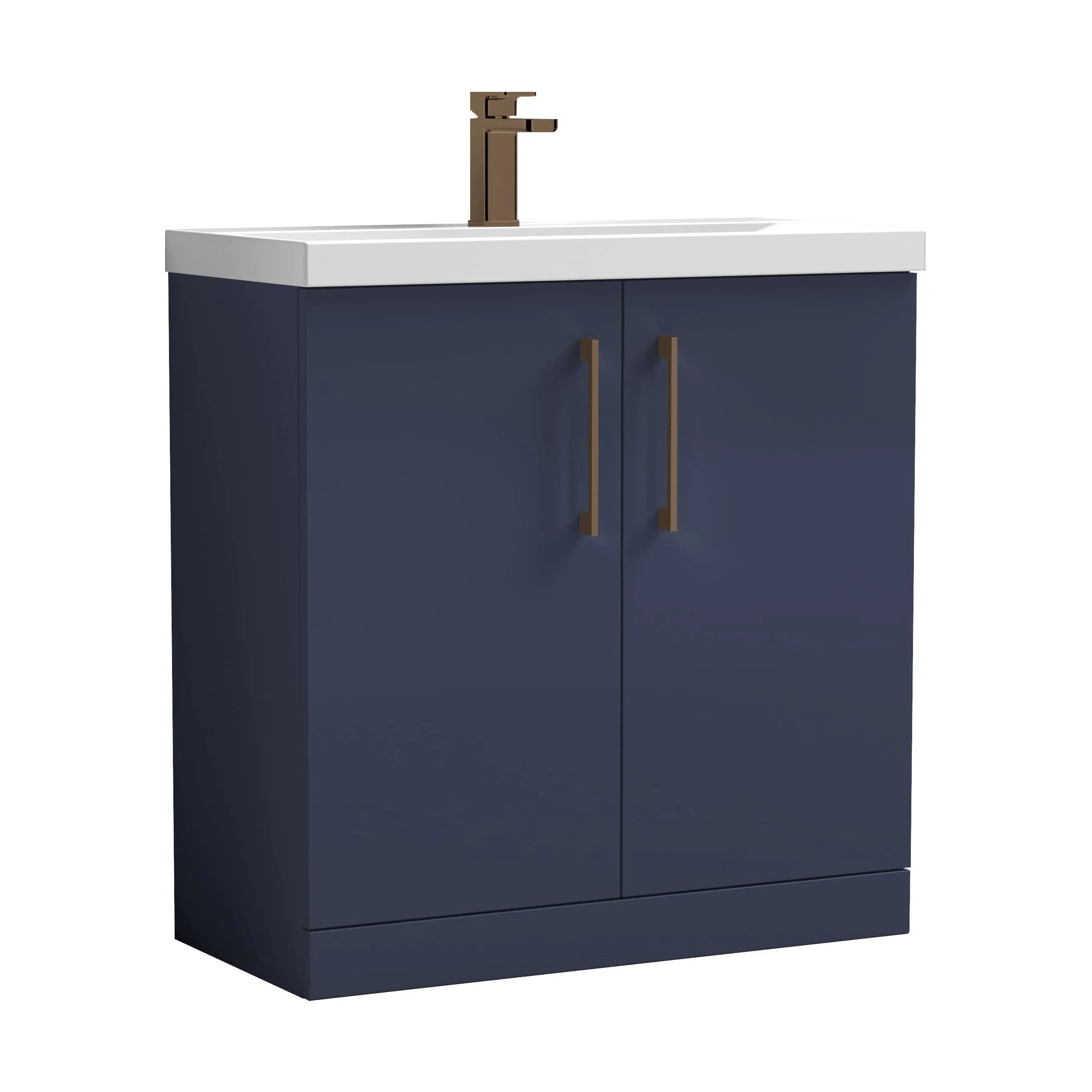 Bramshall Floor Standing 2 Door Vanity Basin Unit with Mid-Edge Basin, 800mm, Choice of Colour and Handle Finish - Image 73