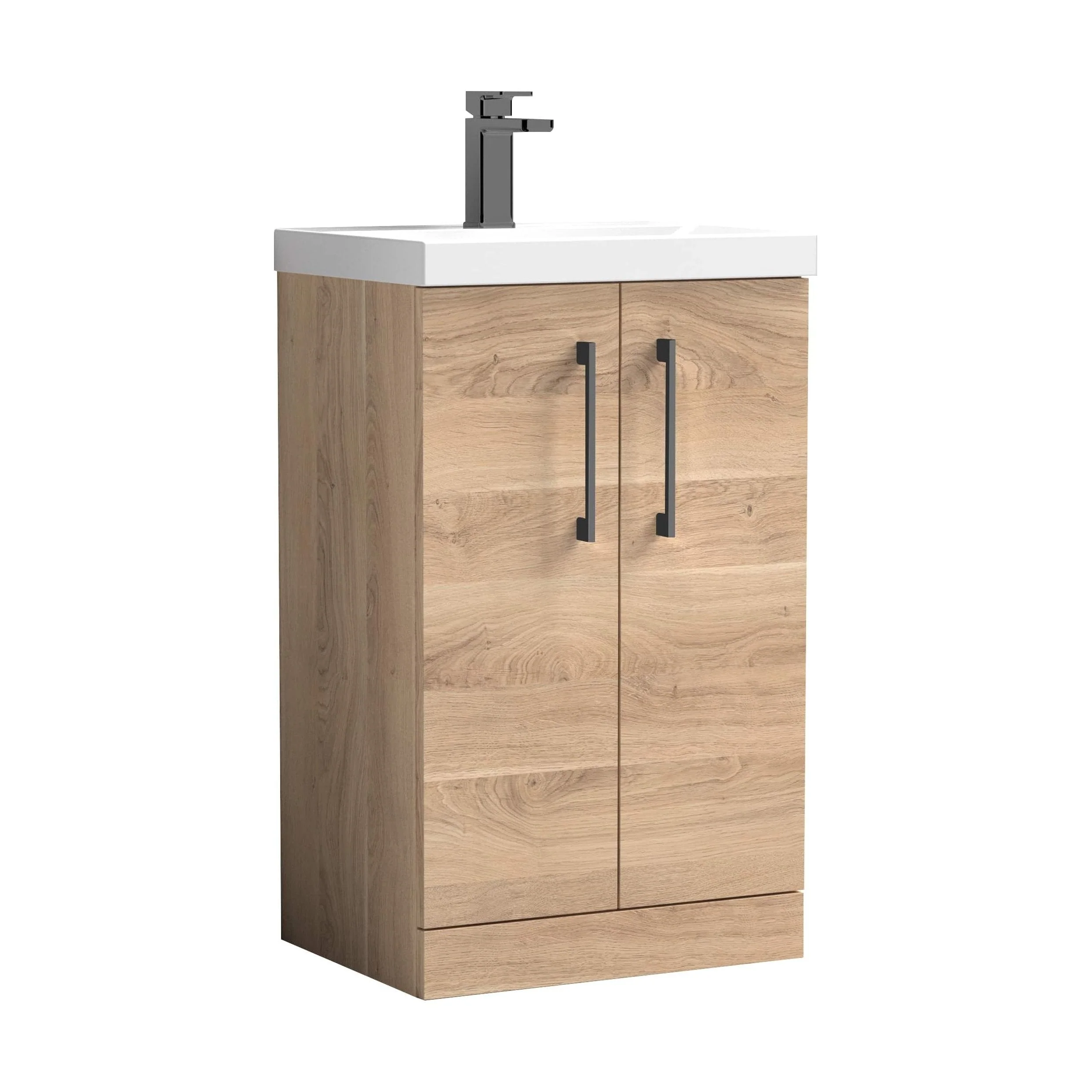 Bramshall Floor Standing 2 Door Vanity Basin Unit with Mid-Edge Basin, 800mm, Choice of Colour and Handle Finish - Image 79