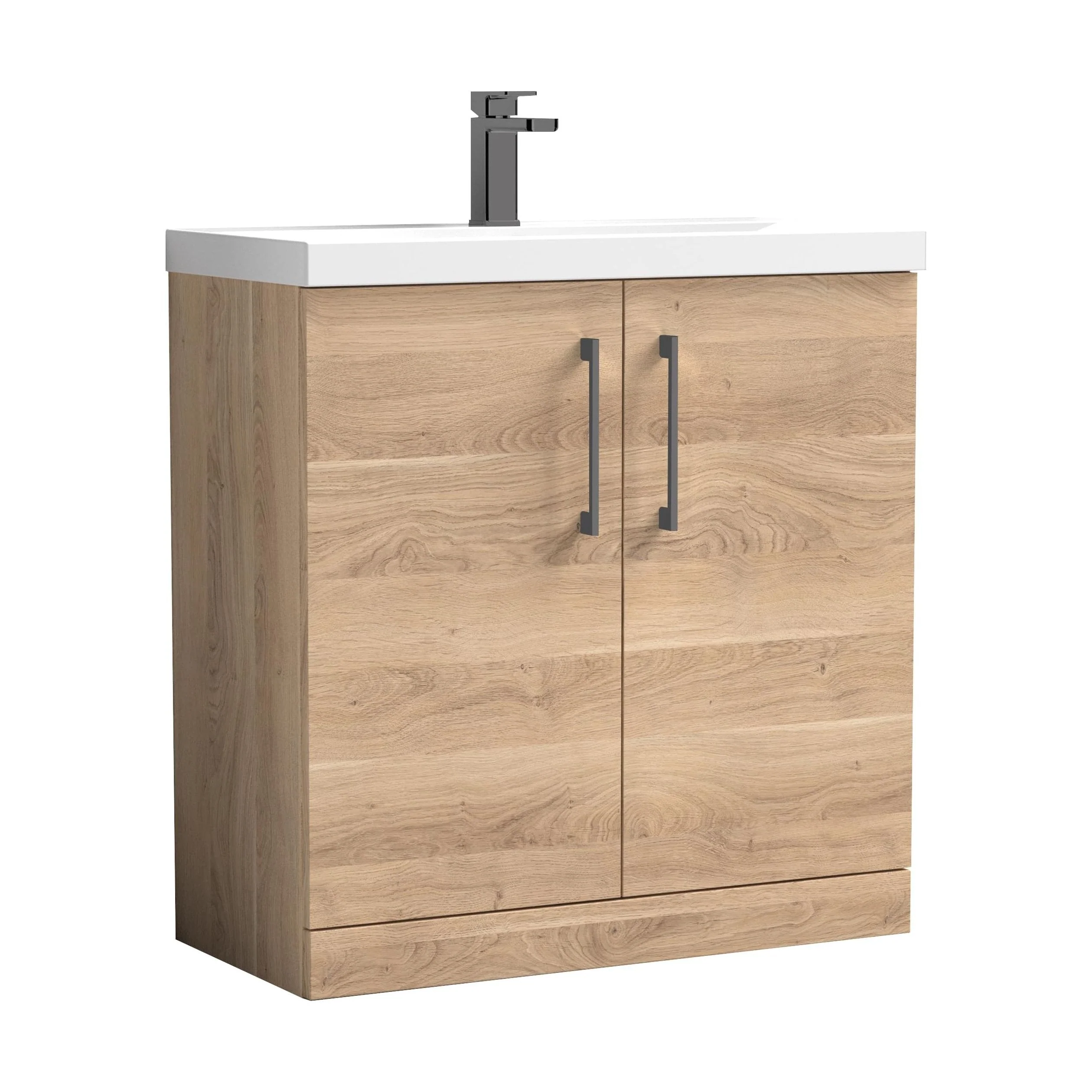 Bramshall Floor Standing 2 Door Vanity Basin Unit with Mid-Edge Basin, 800mm, Choice of Colour and Handle Finish - Image 89