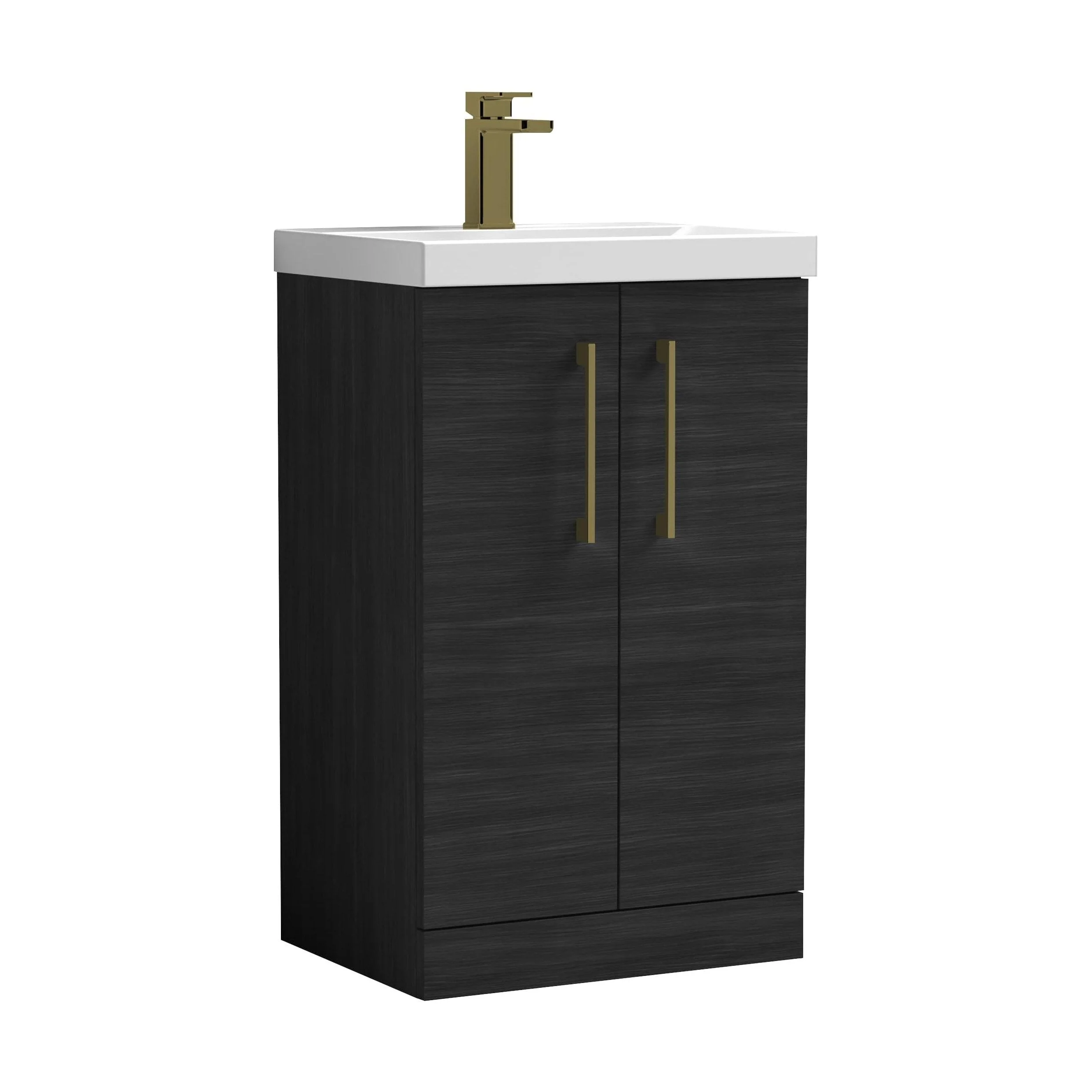 Bramshall Floor Standing 2 Door Vanity Basin Unit with Mid-Edge Basin, 800mm, Choice of Colour and Handle Finish - Image 95