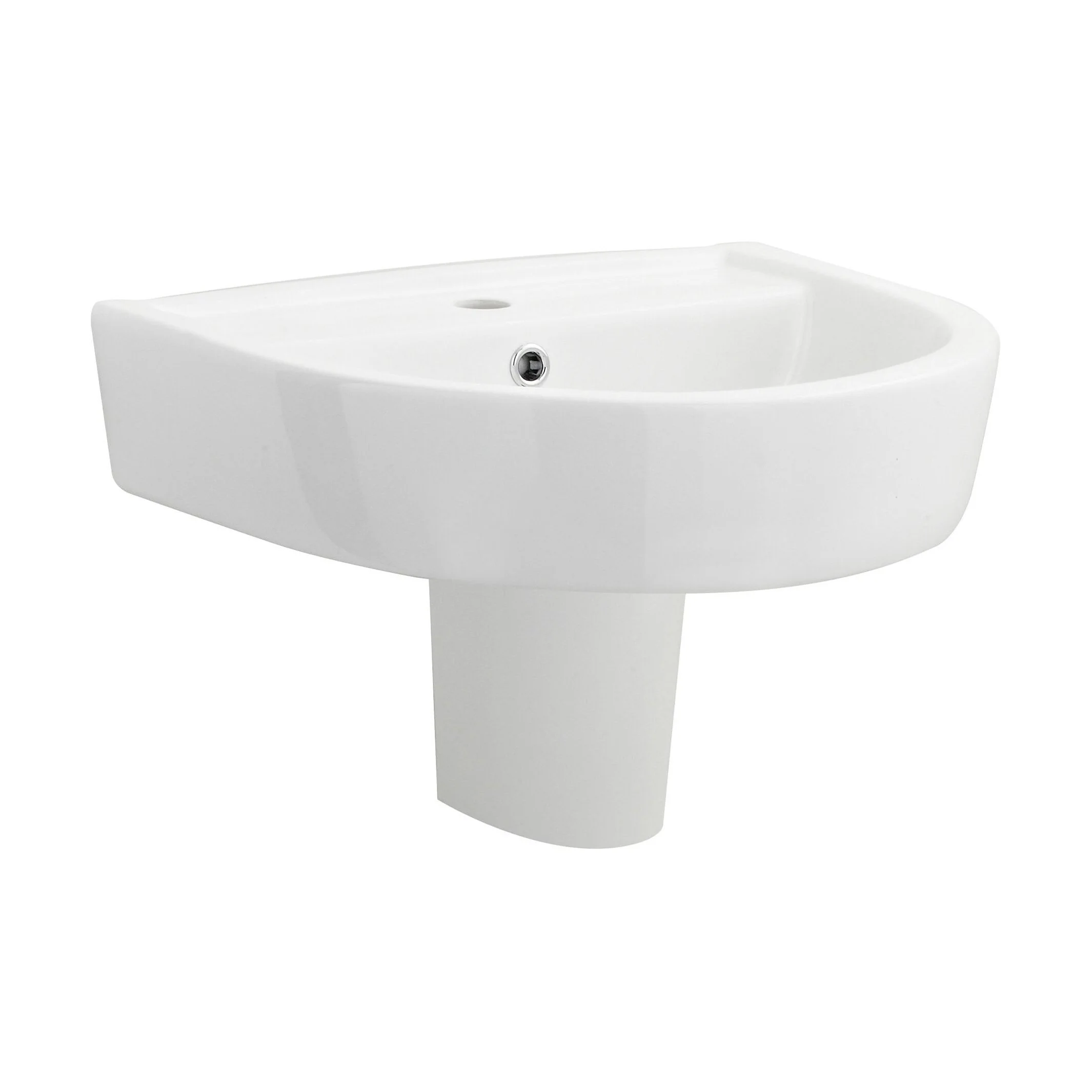 Dilhorne D Shaped 1 Tap Hole Ceramic Basin and Pedestal - 520mm or 420mm - Choice of Semi or Full Pedestal - Image 20