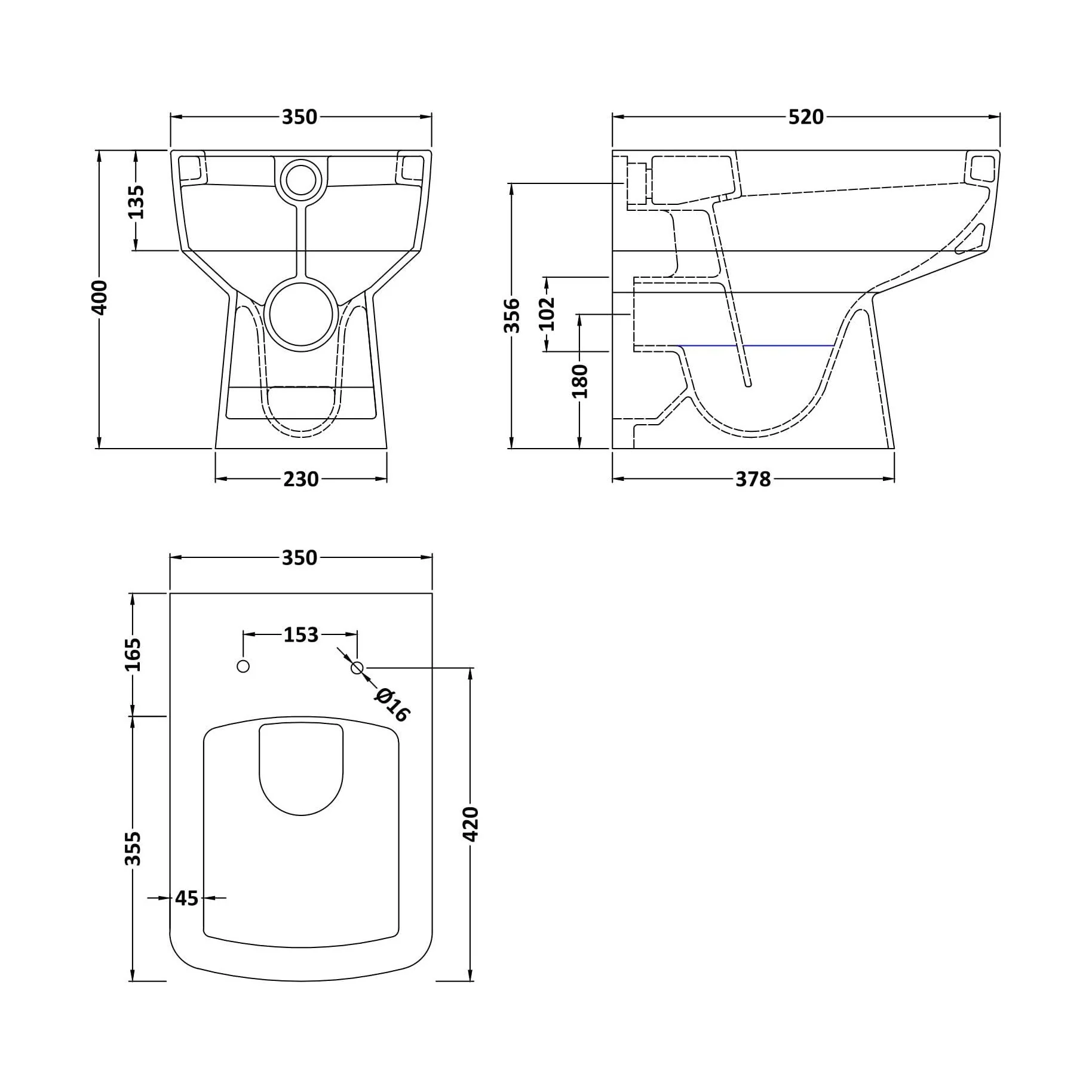 Balterley Bliss Back to Wall Pan, Seat & Concealed Cistern - Image 2