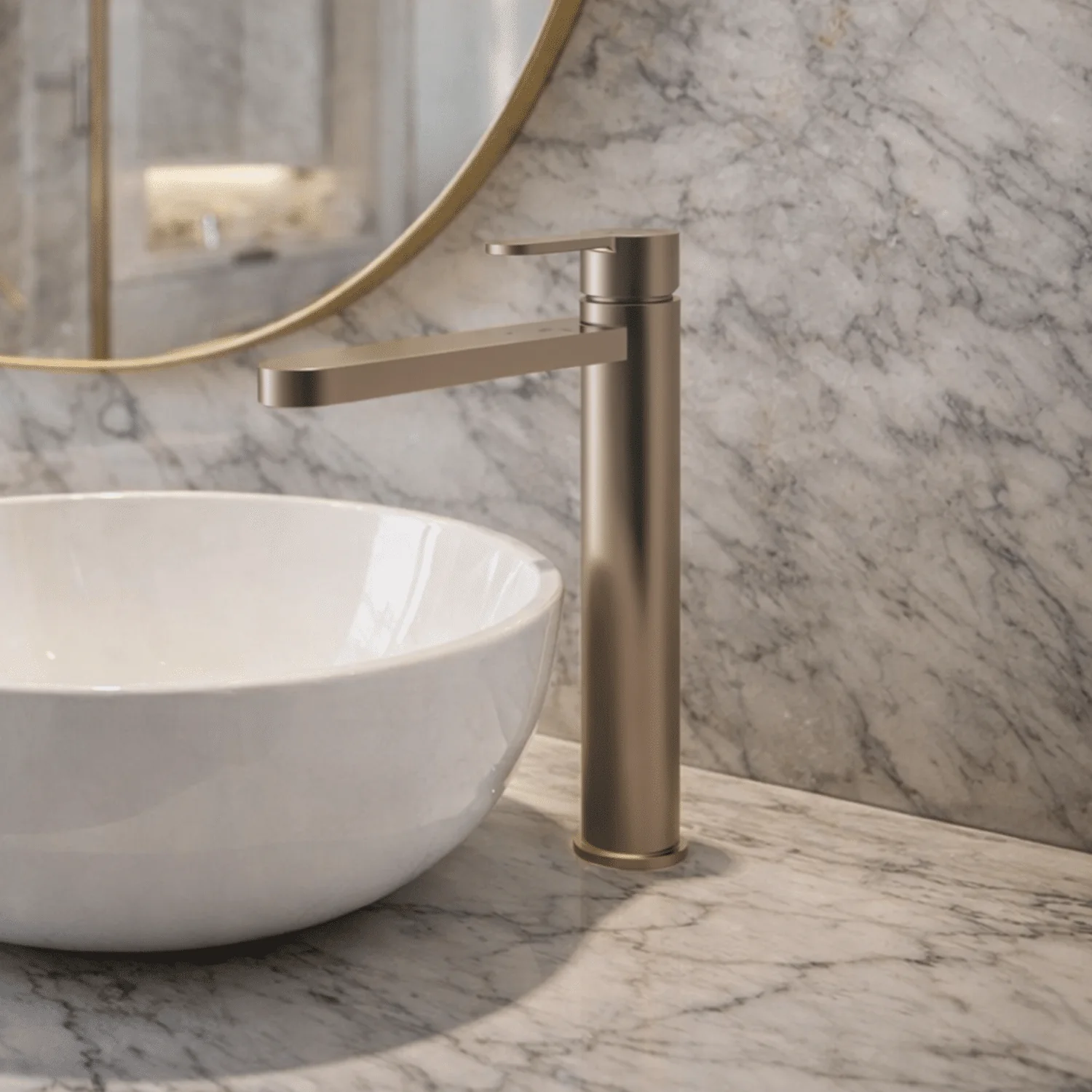Consall Round High-Rise Mono Basin Mixer Tap, 290 x 52 x 187mm - Choice of Finish