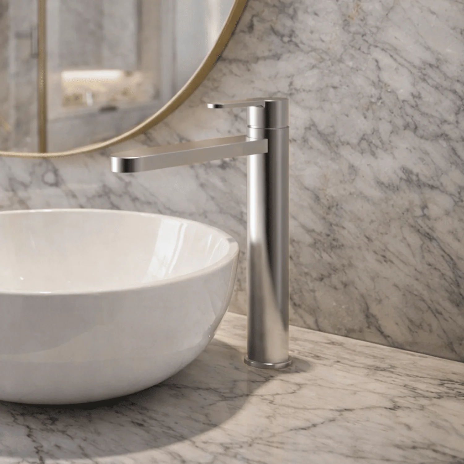 Consall Round High-Rise Mono Basin Mixer Tap, 290 x 52 x 187mm - Choice of Finish - Image 2