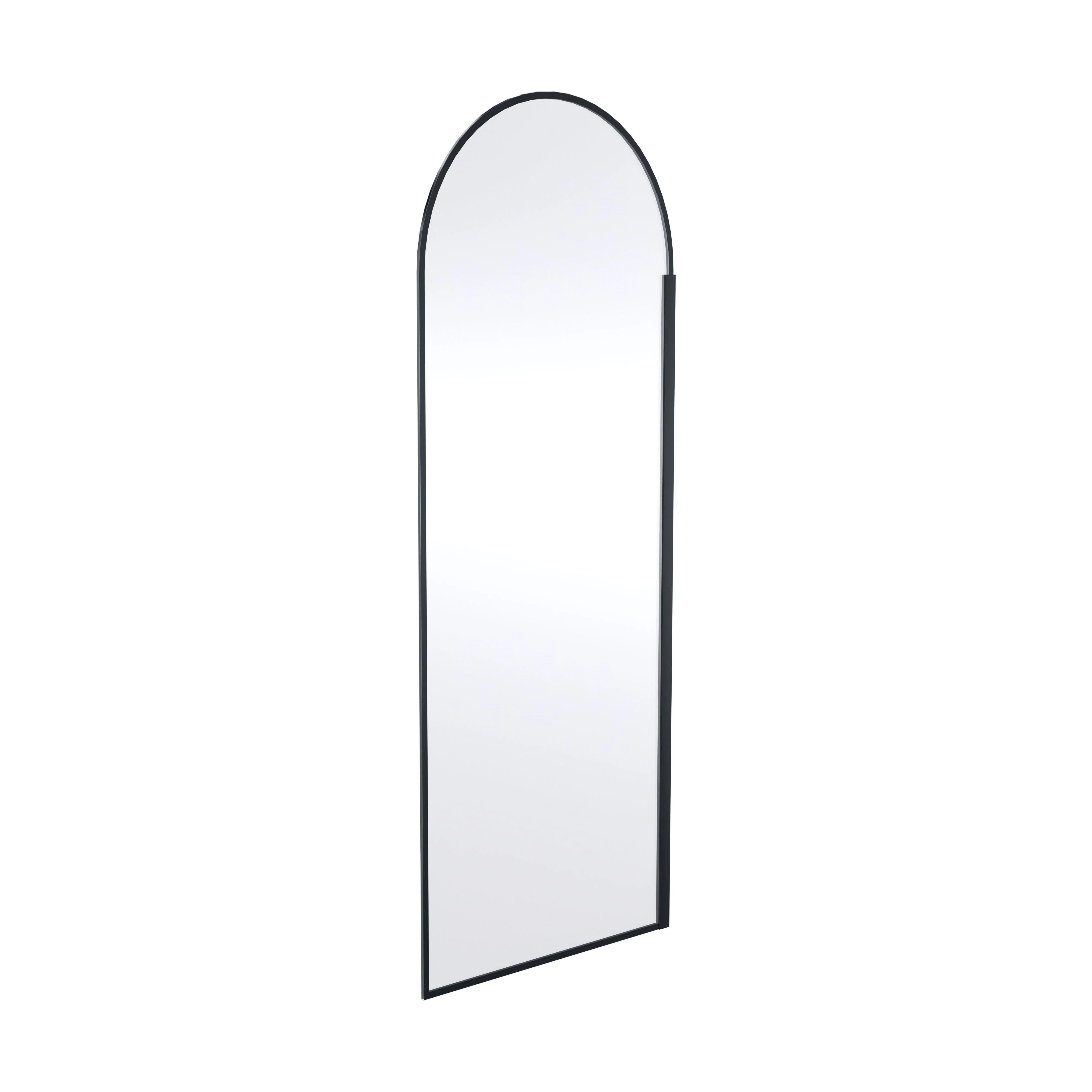 Balterley Contemporary Bathroom 8mm Glass Arched Wetroom Screen, Matt Black, 1950 x 793 x 14mm