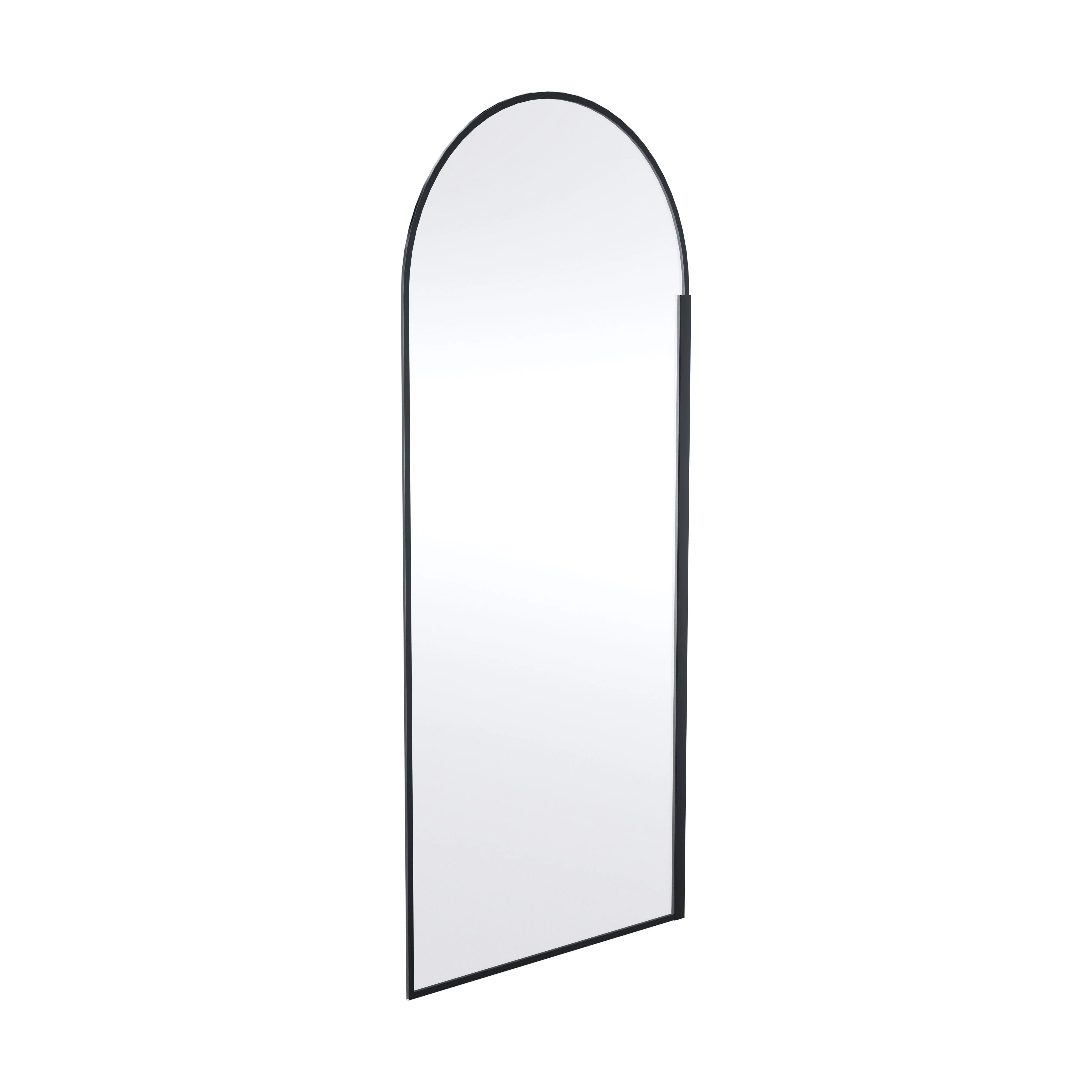 Balterley Contemporary Bathroom 8mm Glass Arched Wetroom Screen, Matt Black, 1950 x 893 x 14mm