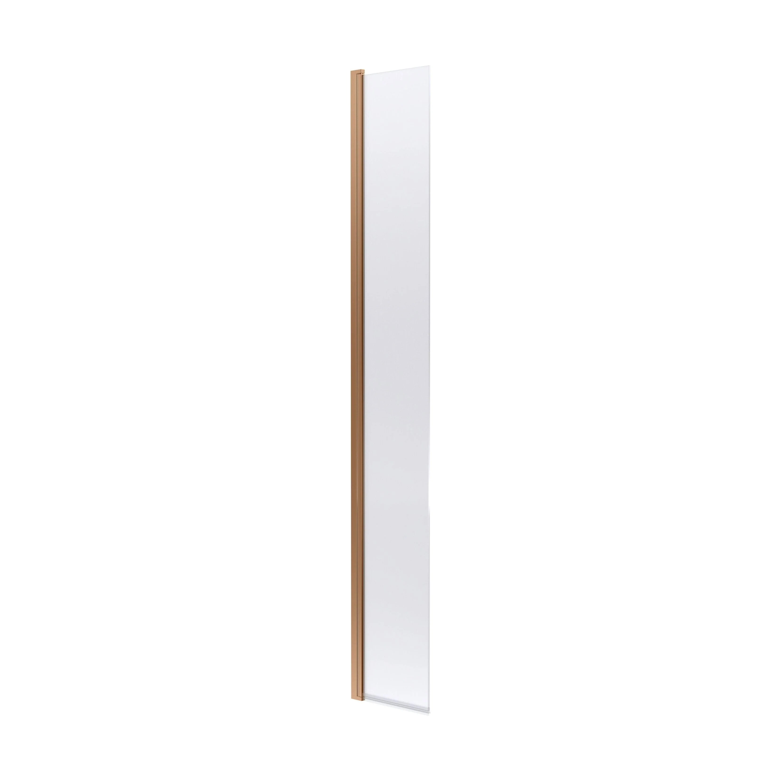 Balterley Contemporary Bathroom 8mm Glass Hinged Flipper Return Screen, Brushed Brass, 1950 x 322 x 27mm