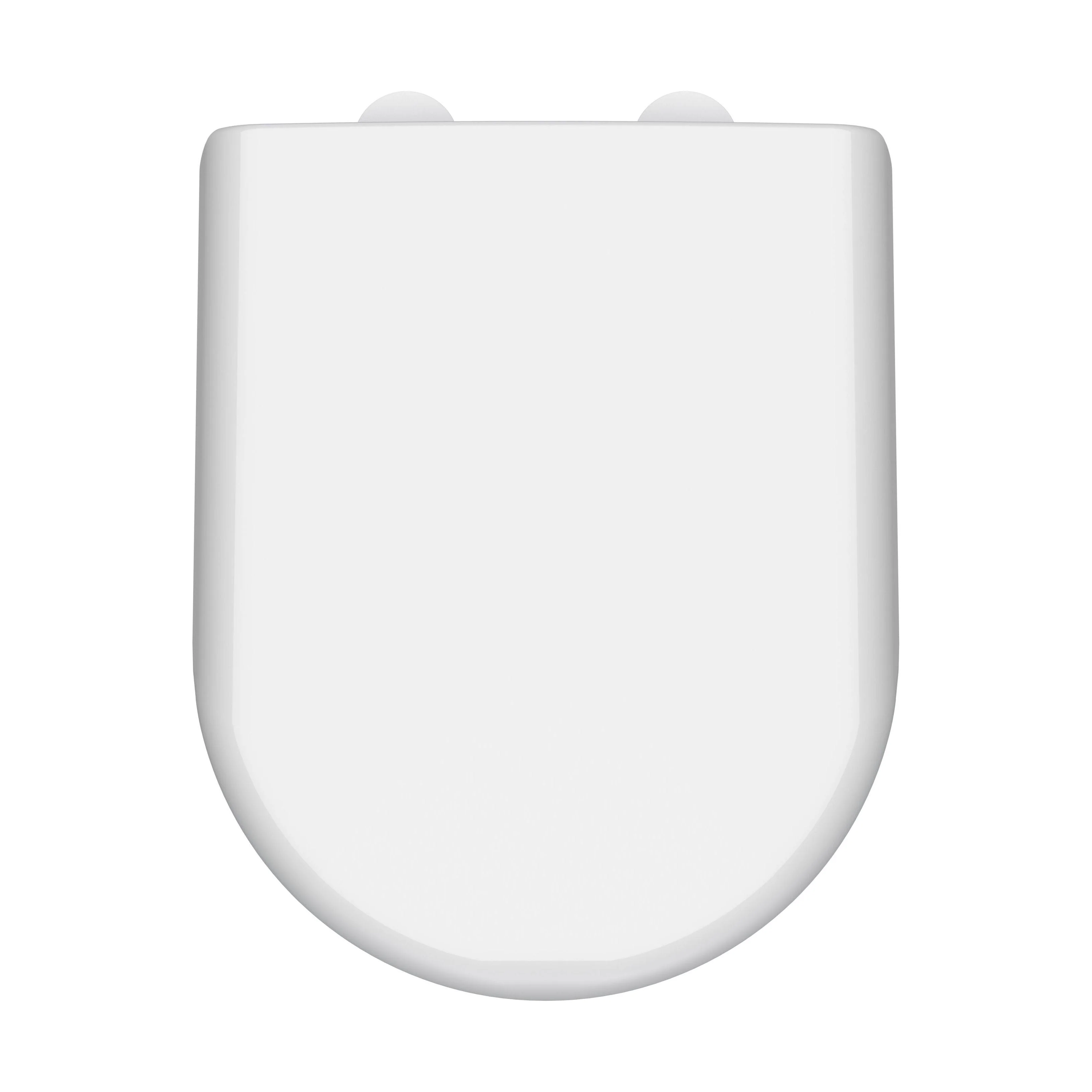 Balterley D-Shaped Soft Close Gloss White Toilet Seat With Top Fix Hinge