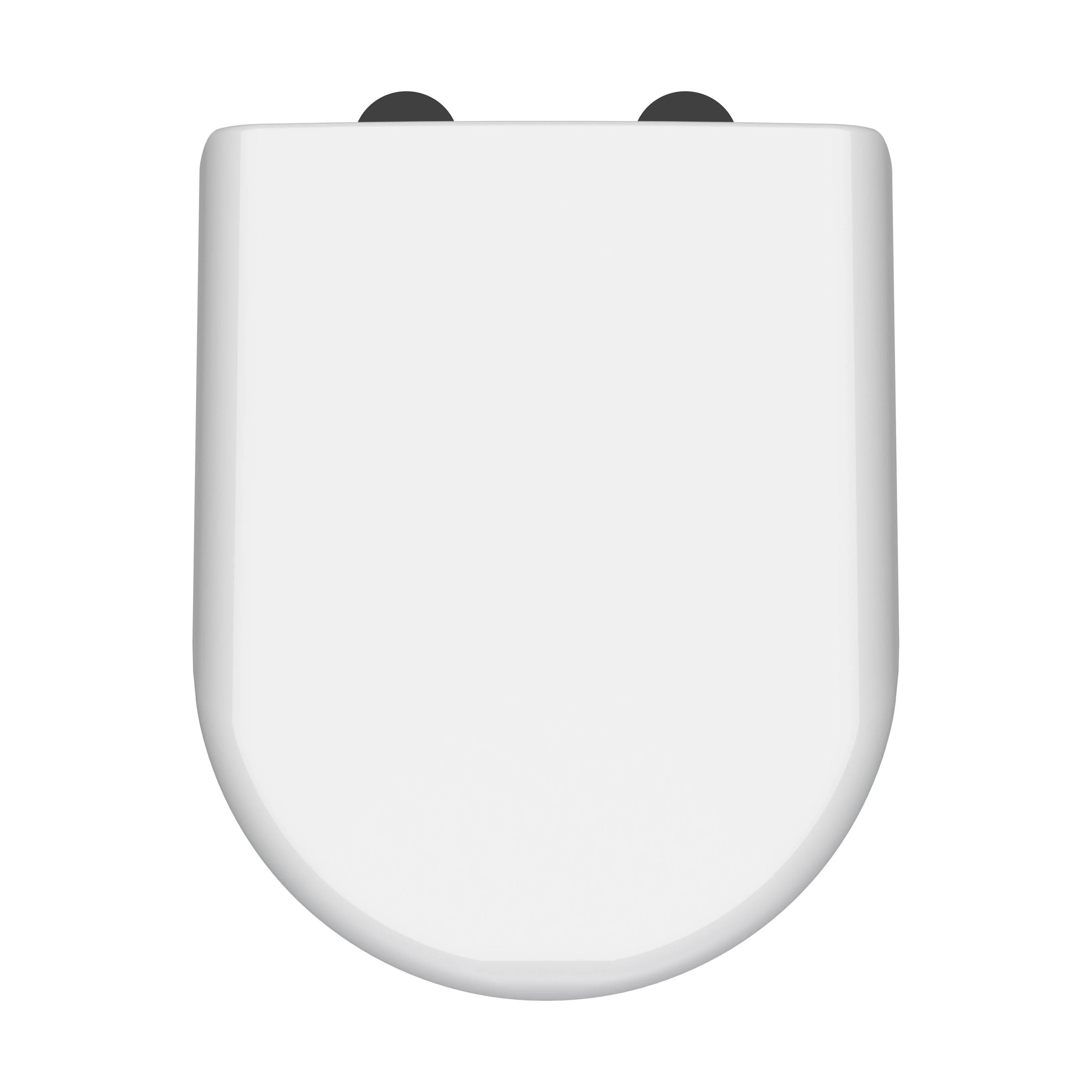 Balterley D-Shaped Soft Close Gloss White Toilet Seat With Top Fix Hinge