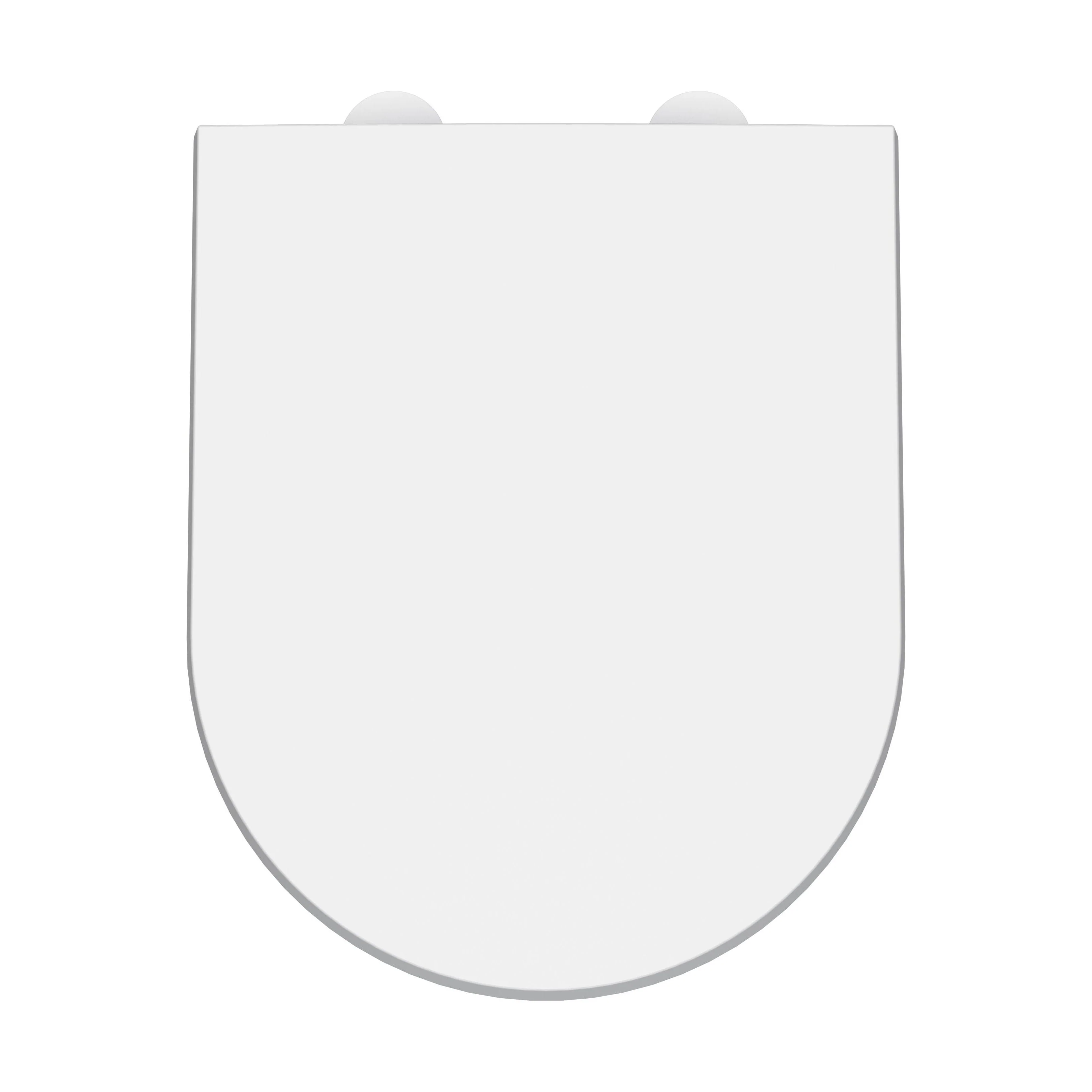 Balterley D-Shaped Soft Close Gloss White Toilet Seat With Top Fix Hinge